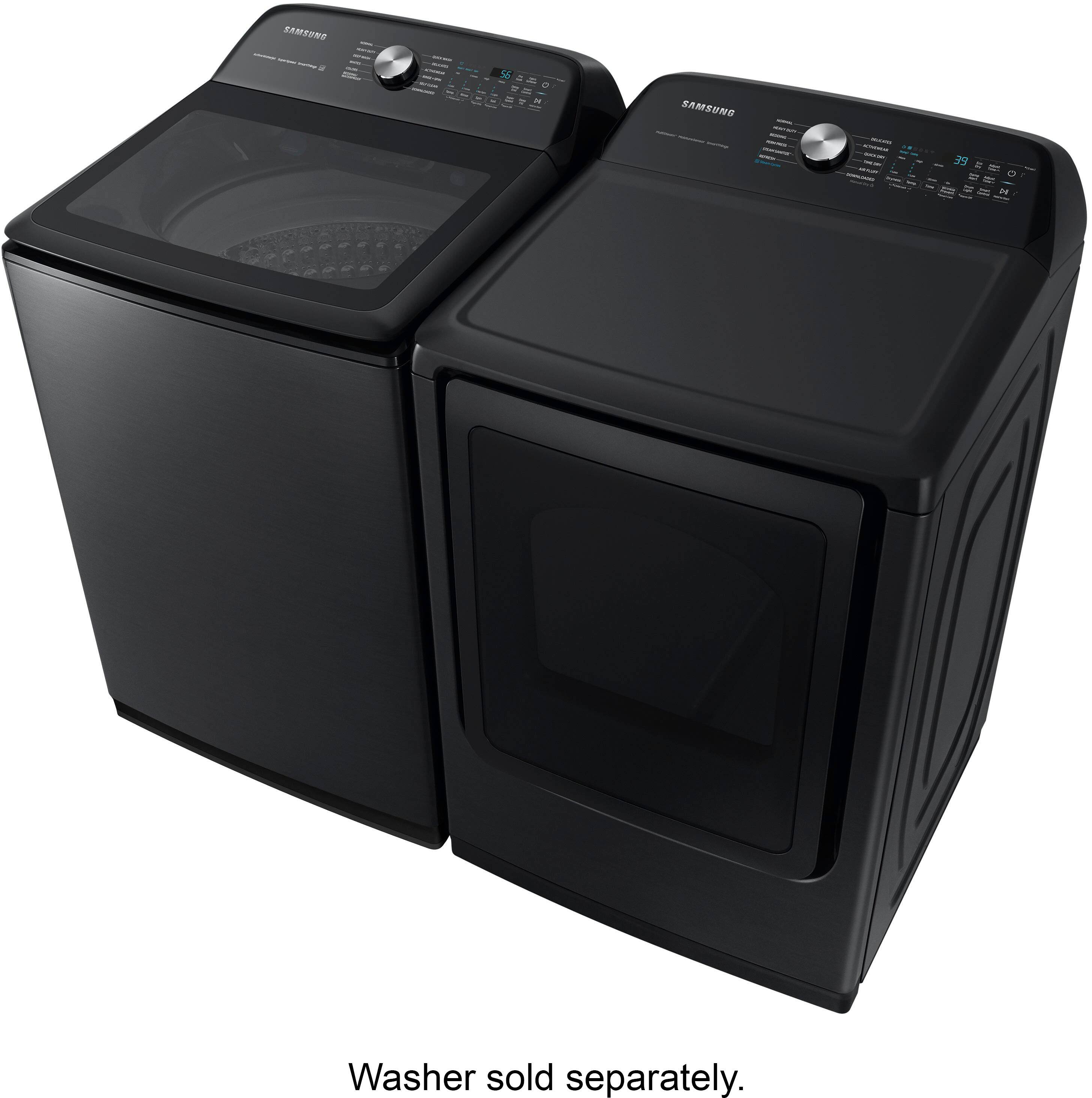Alt View 17. Samsung - 7.4 Cu. Ft. Smart Electric Dryer with Steam Sanitize+ - Brushed Black.