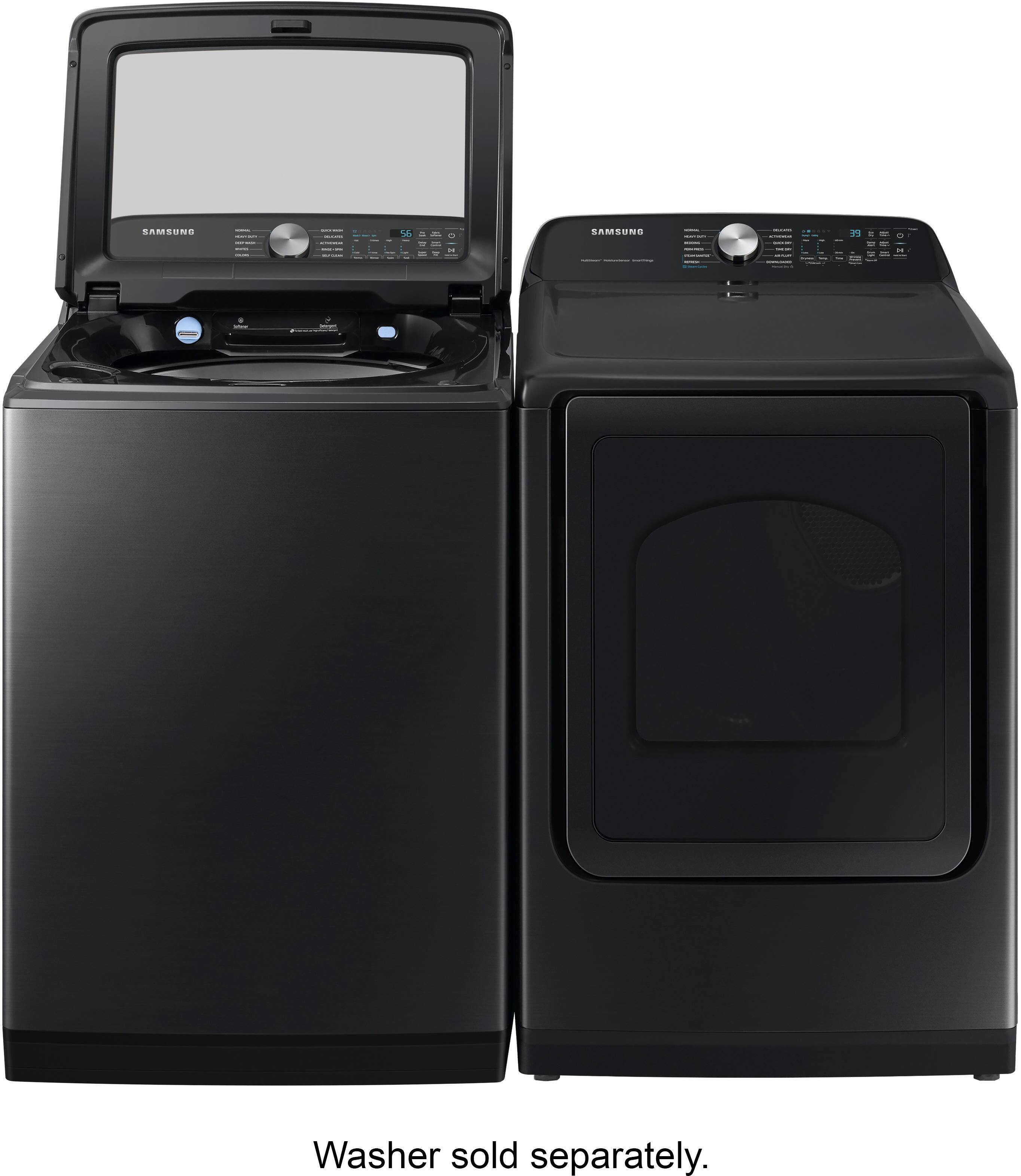 Alt View 19. Samsung - 7.4 Cu. Ft. Smart Electric Dryer with Steam Sanitize+ - Brushed Black.