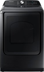 Samsung - 7.4 cu. ft. Smart Gas Dryer with Steam Sanitize+ - Brushed Black - Front_Zoom