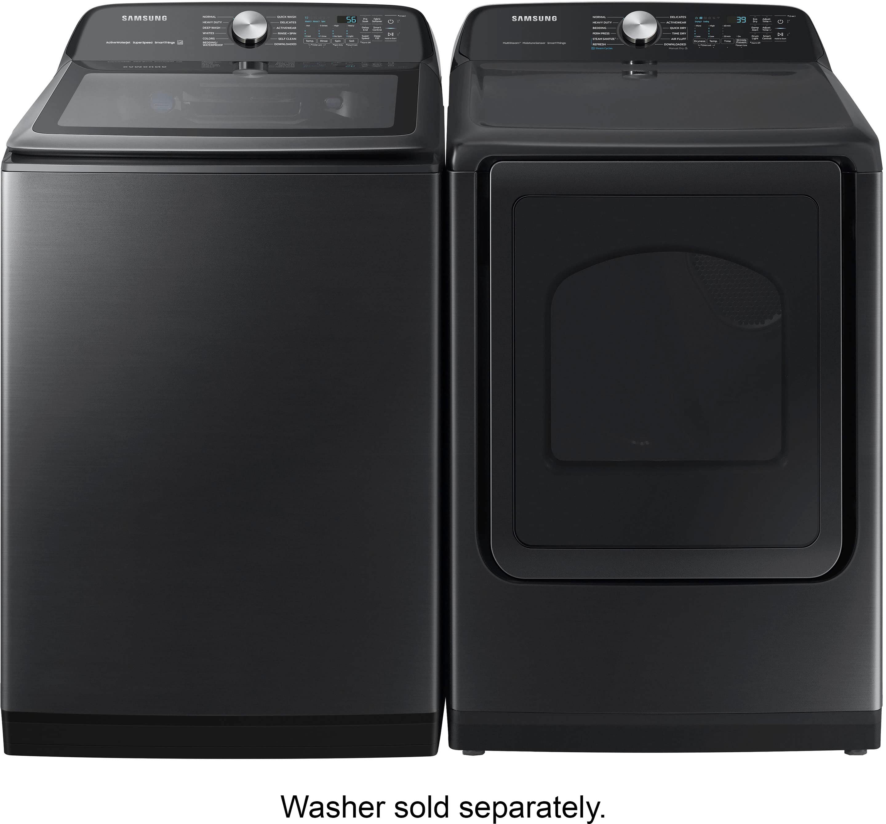 Alt View 13. Samsung - 7.4 Cu. Ft. Smart Gas Dryer with Steam Sanitize+ - Brushed Black.