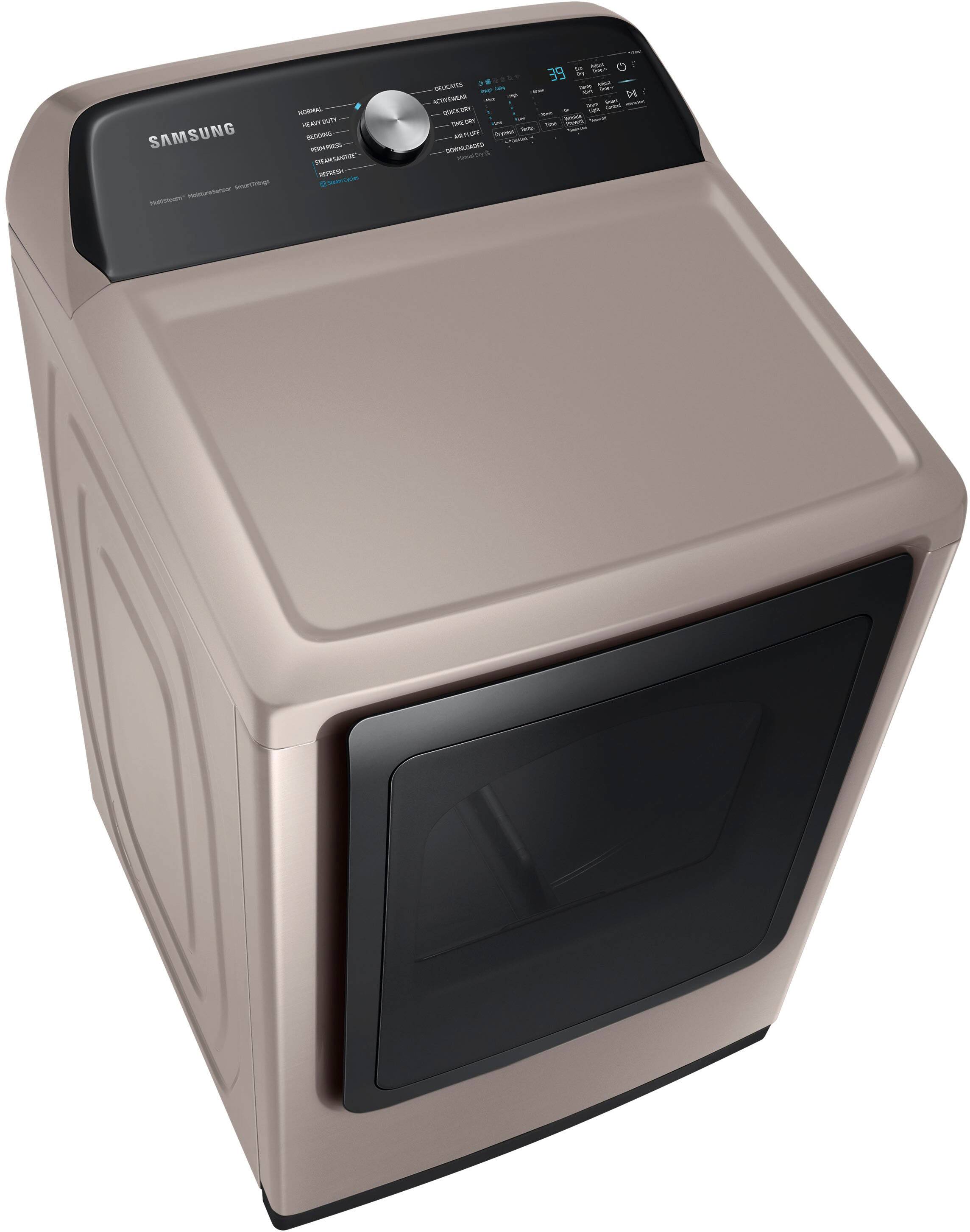 Alt View 13. Samsung - 7.4 Cu. Ft. Smart Gas Dryer with Steam Sanitize+ - Champagne.