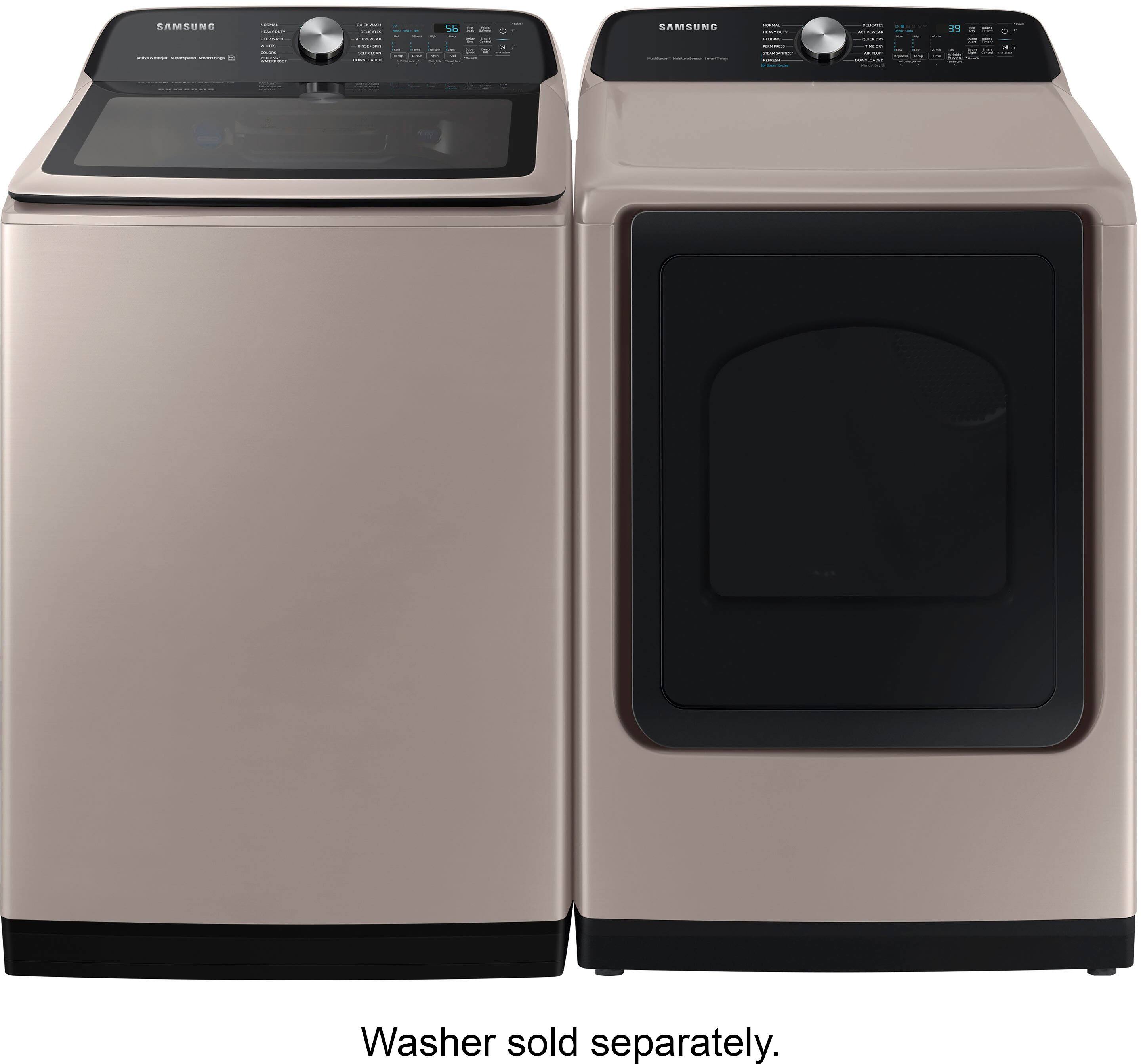 Alt View 15. Samsung - 7.4 Cu. Ft. Smart Gas Dryer with Steam Sanitize+ - Champagne.