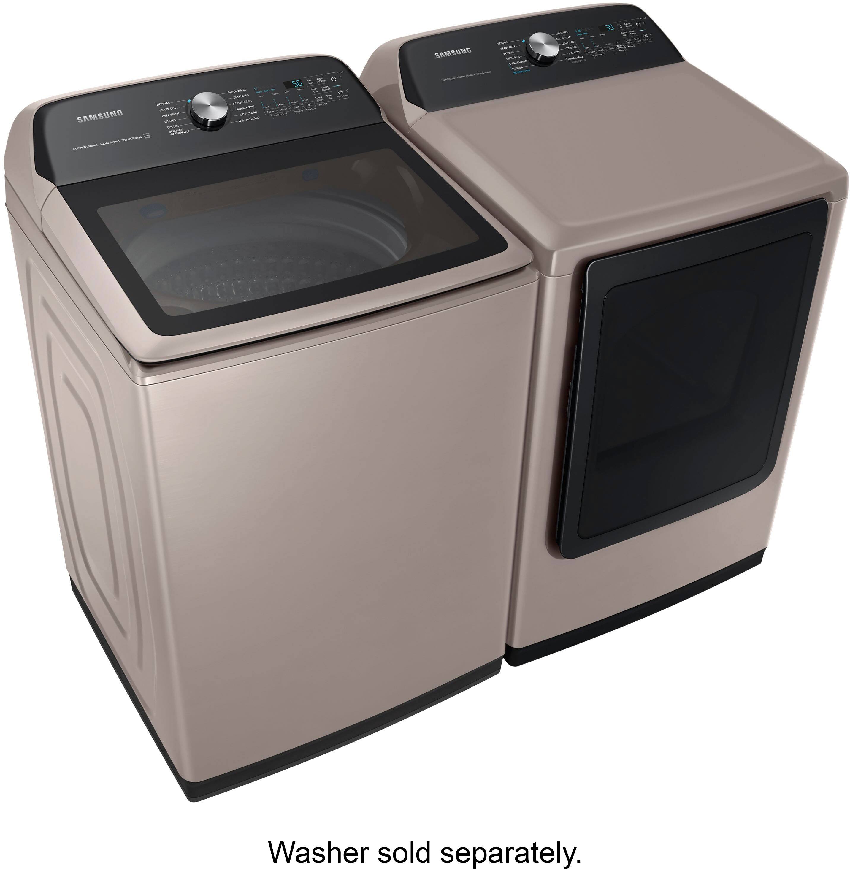 Alt View 16. Samsung - 7.4 Cu. Ft. Smart Gas Dryer with Steam Sanitize+ - Champagne.