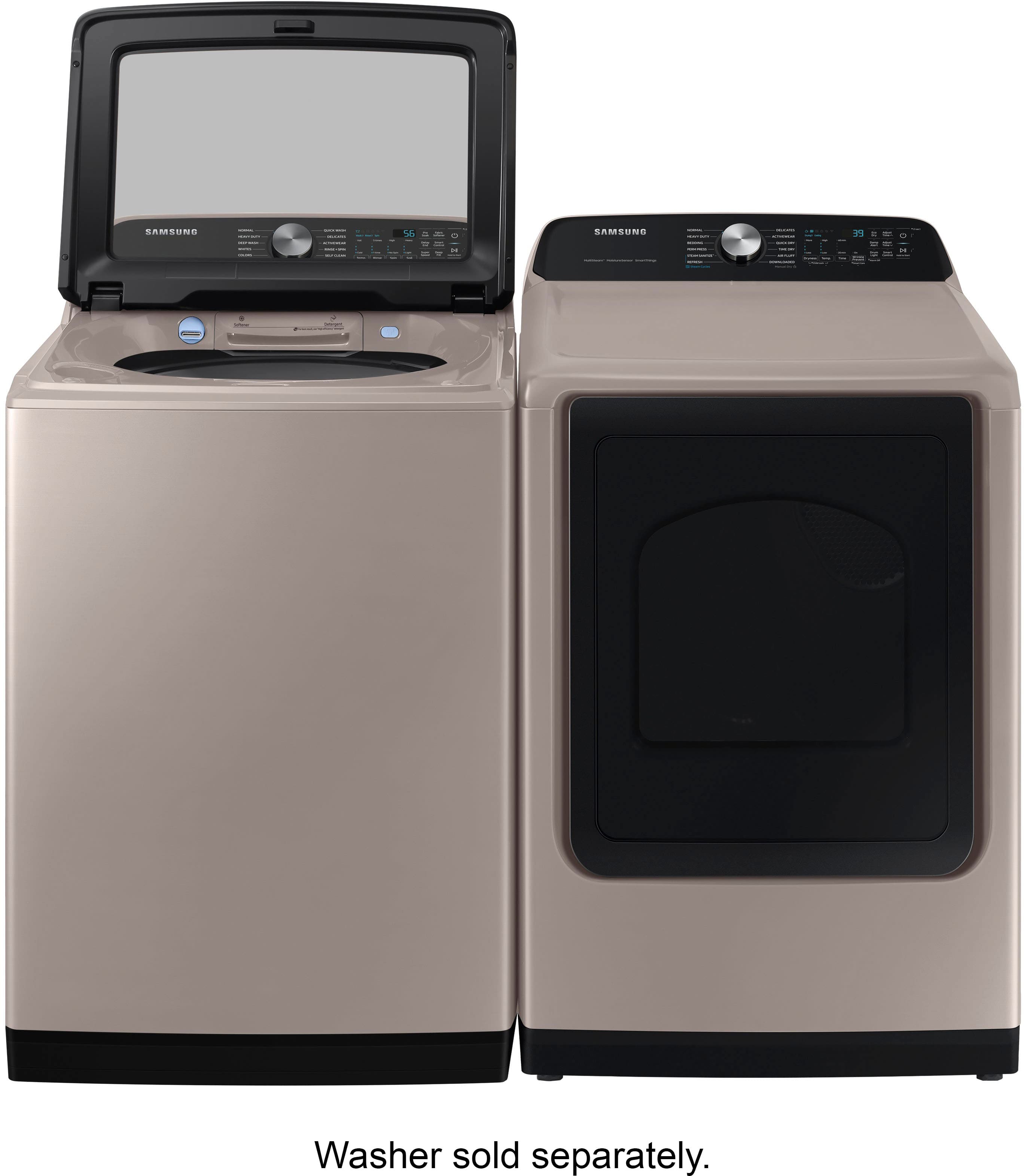 Alt View 19. Samsung - 7.4 Cu. Ft. Smart Gas Dryer with Steam Sanitize+ - Champagne.