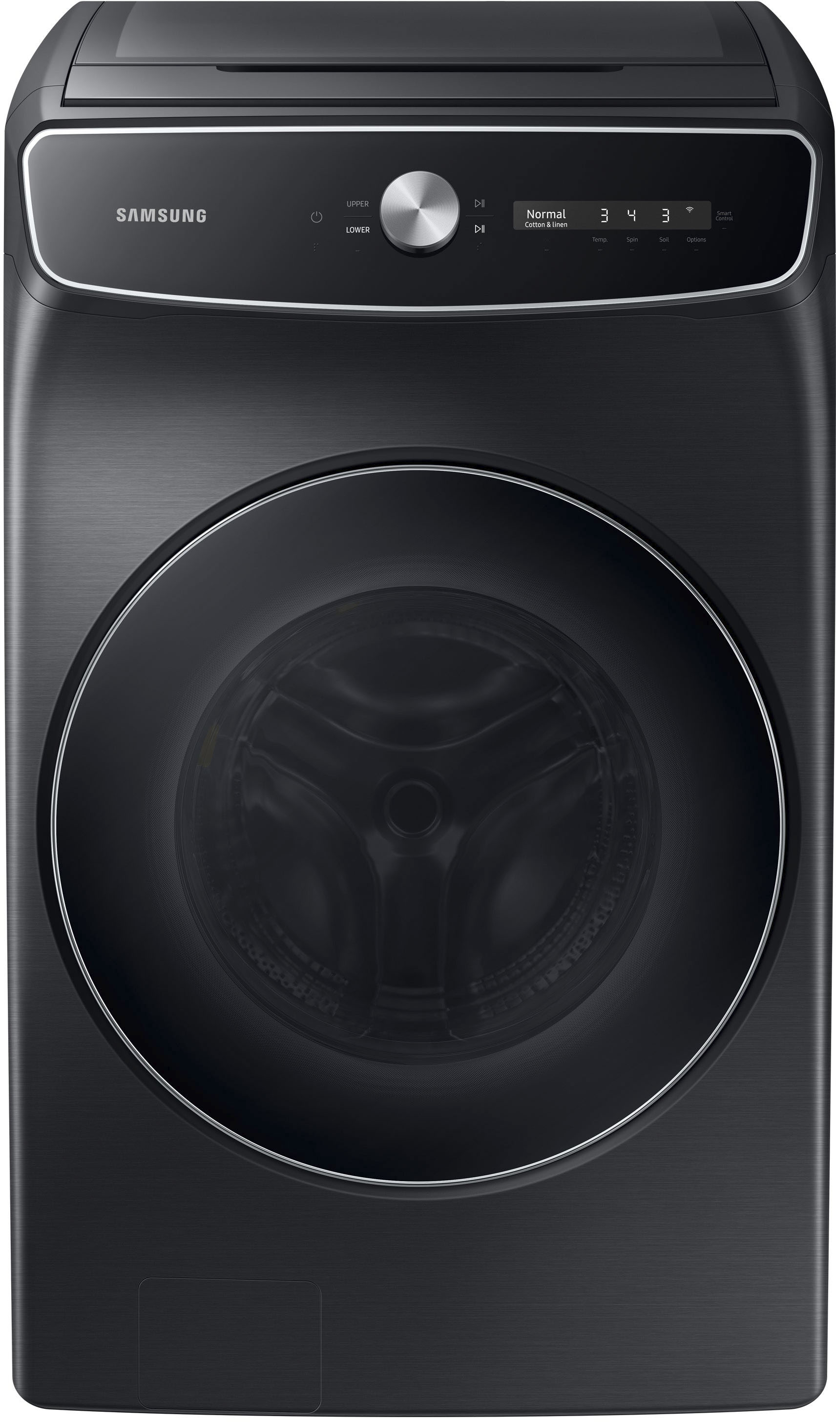 Samsung - 6.0 cu. ft. Total Capacity Smart Dial Washer with FlexWash™ and Super Speed Wash - Brushed black