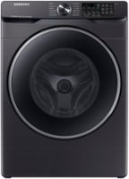 Samsung - 5.0 Cu. Ft. High-Efficiency Stackable Smart Front Load Washer with Steam and Super Speed Wash - Brushed Black - Front_Zoom