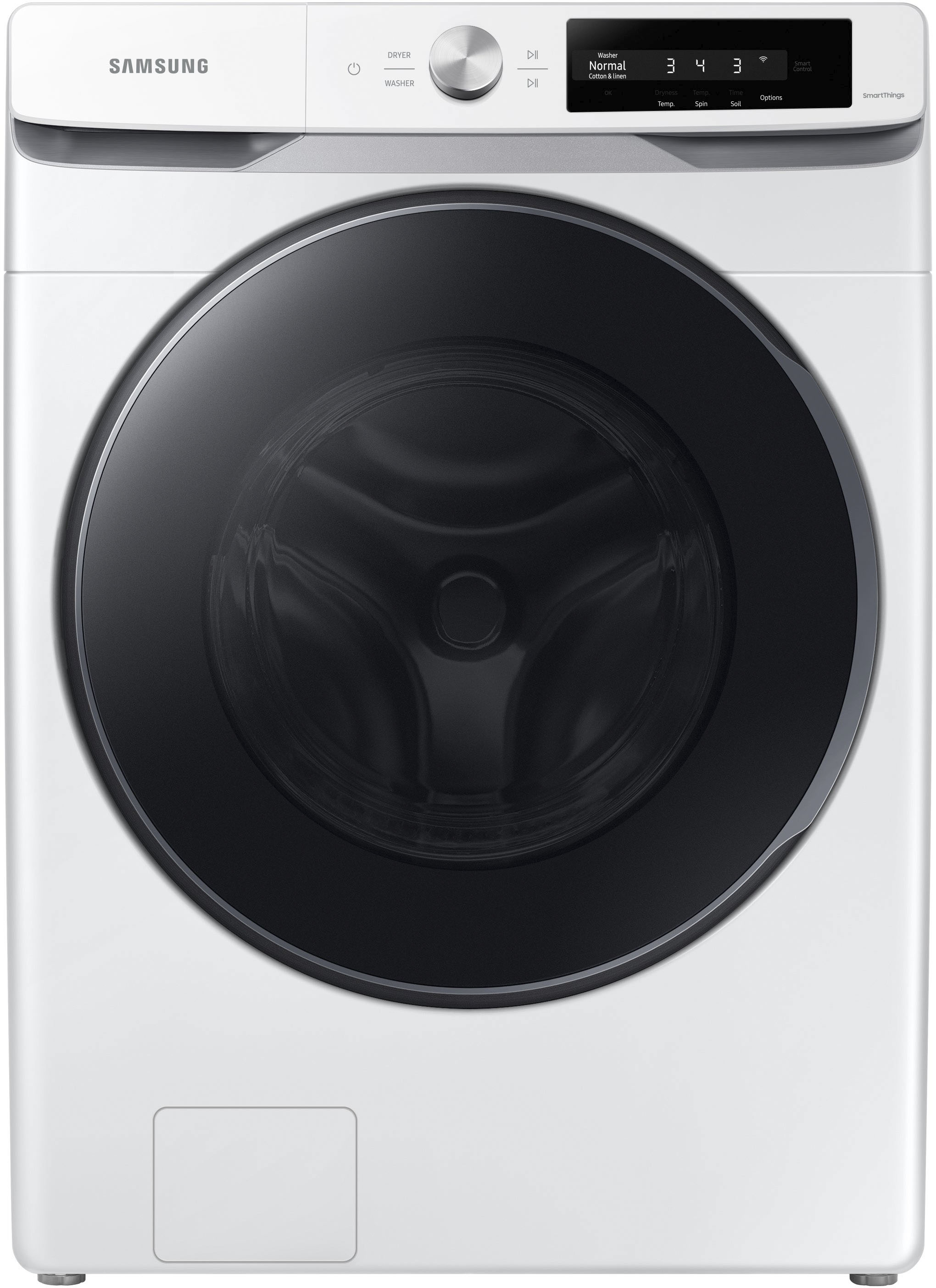 Samsung - 4.5 cu. ft. Large Capacity Smart Dial Front Load Washer with Super Speed Wash - White