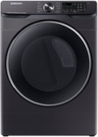 Samsung - 7.5 cu. ft. Smart Electric Dryer with Steam Sanitize+ - Brushed Black - Front_Zoom