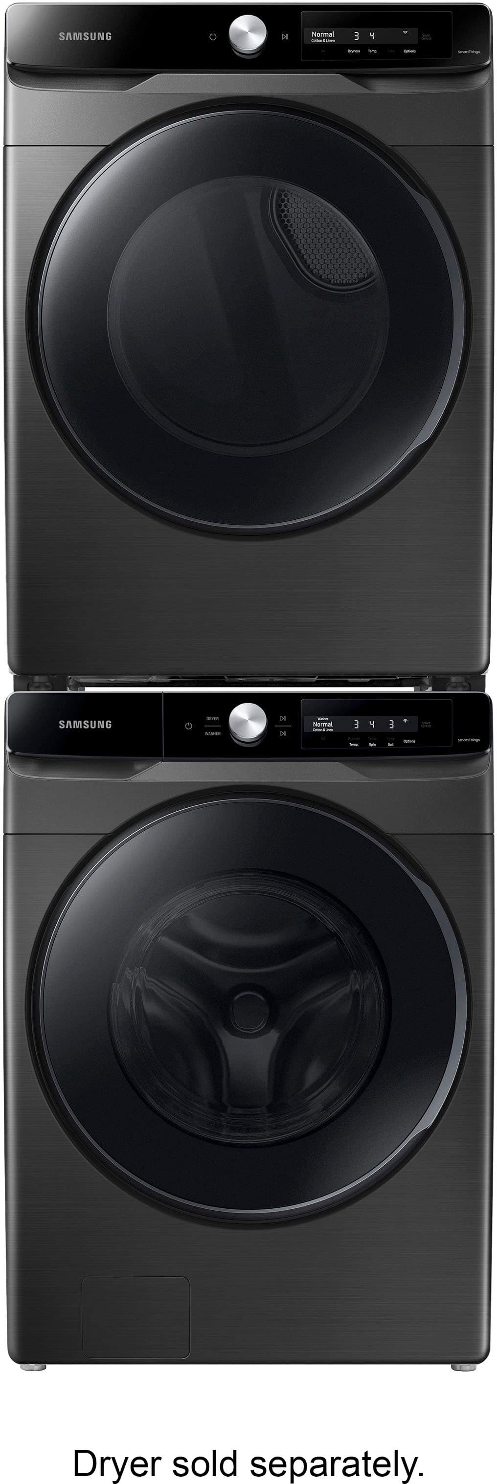 Alt View 14. Samsung - 4.5 Cu. Ft. High-Efficiency Stackable Smart Front Load Washer with Steam and AI Smart Dial - Brushed Black.