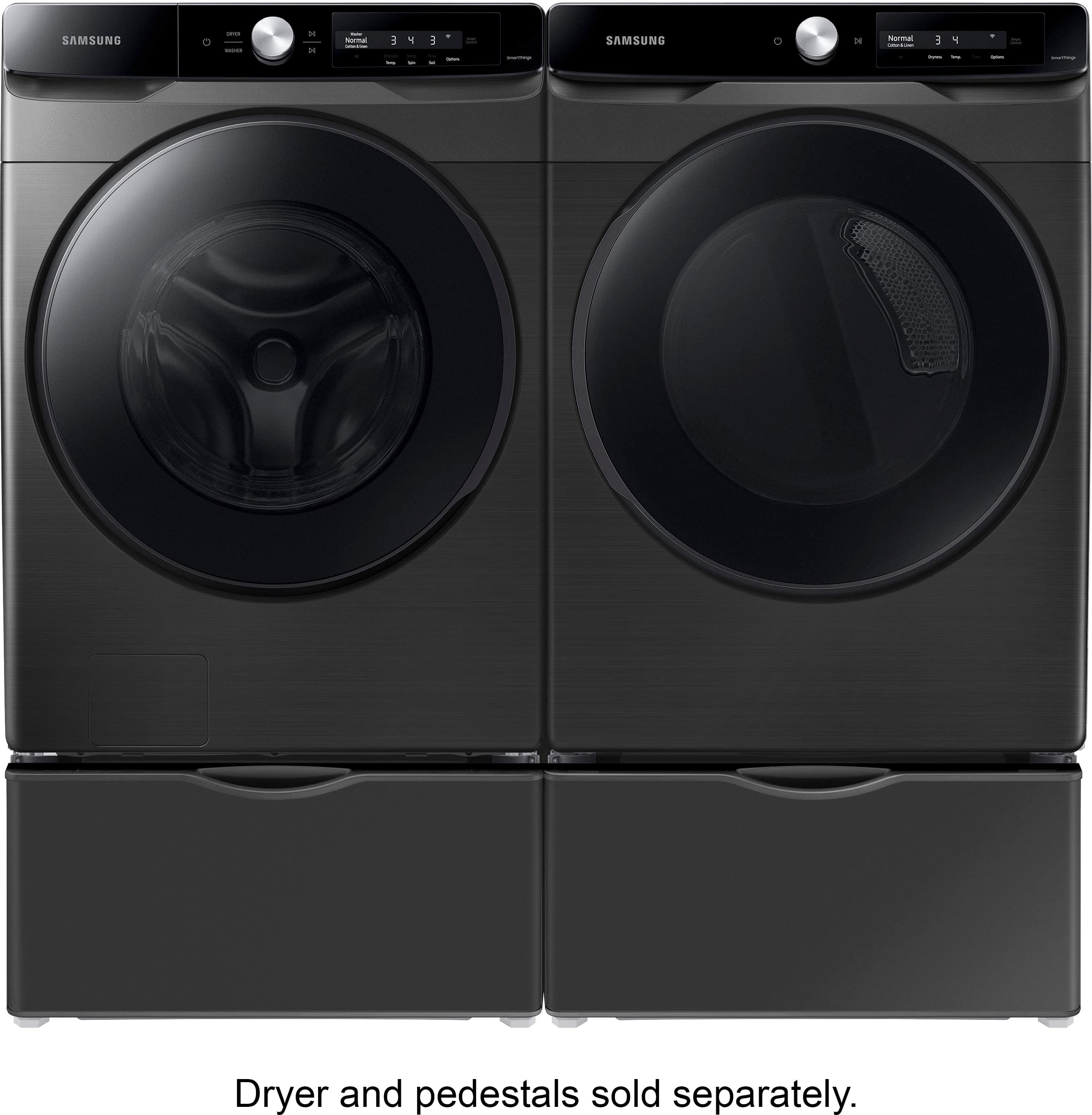 Samsung 4.5 Cu. Ft. High-Efficiency Stackable Smart Front Load Washer with  Steam and AI Smart Dial Brushed Black WF45A6400AV/US - Best Buy