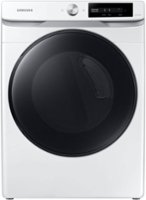 Samsung - 7.5 Cu. Ft. Stackable Smart Gas Dryer with Steam and AI Smart Dial - White - Front_Zoom