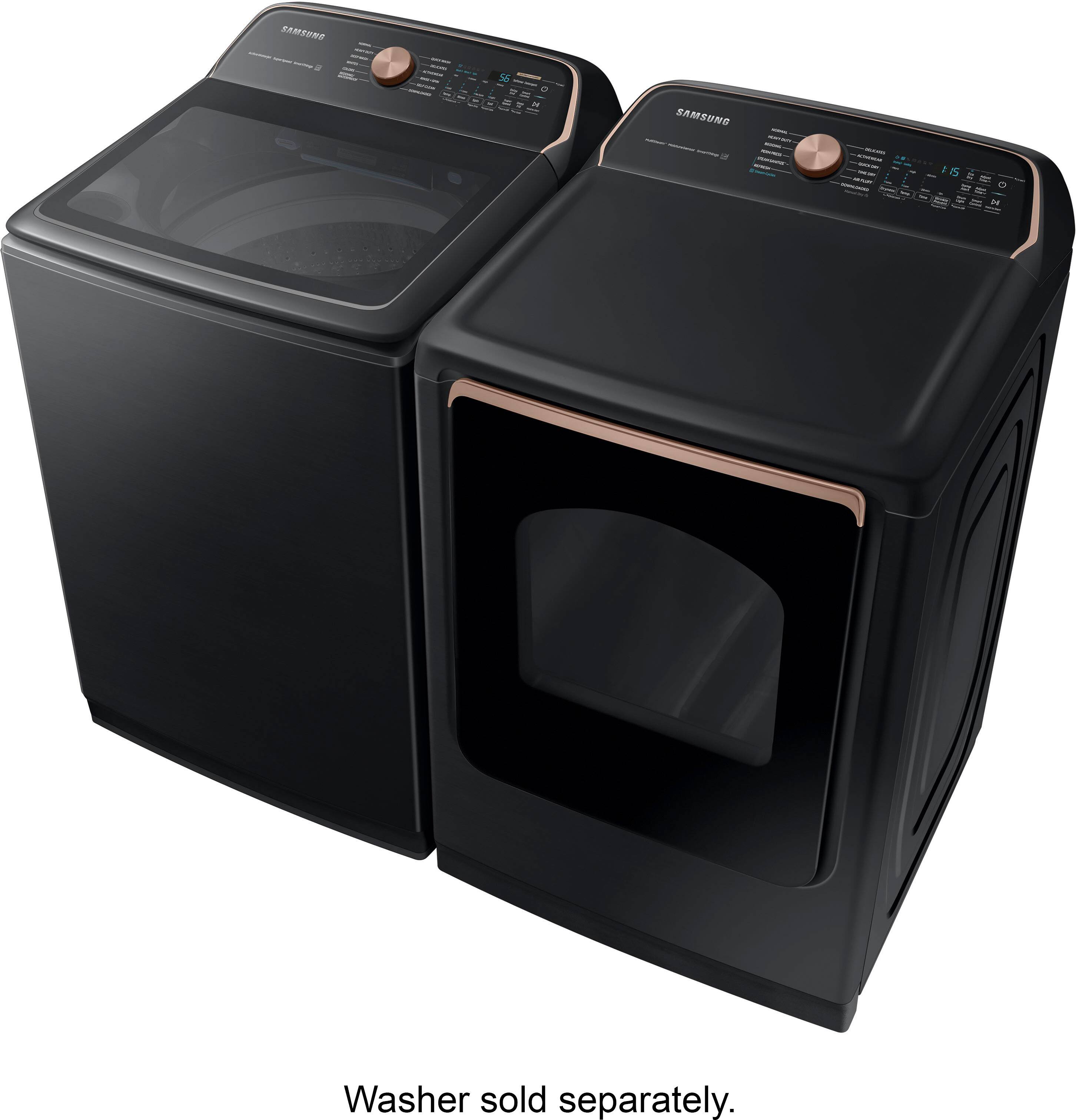 Samsung 7.4 Cu. Ft. Smart Gas Dryer with Steam Sanitize+ Brushed Black