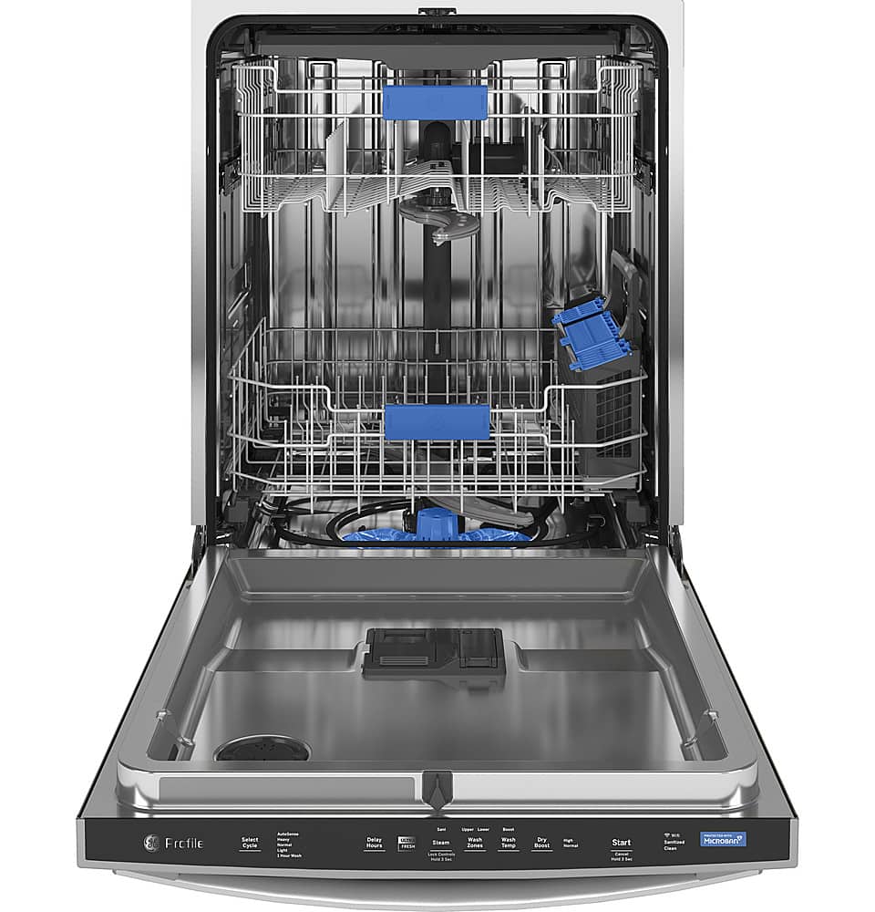 Alt View 12. GE Profile - Top Control Smart Built-In Stainless Steel Tub Dishwasher with 3rd Rack and Microban, 42dBA - Stainless Steel.