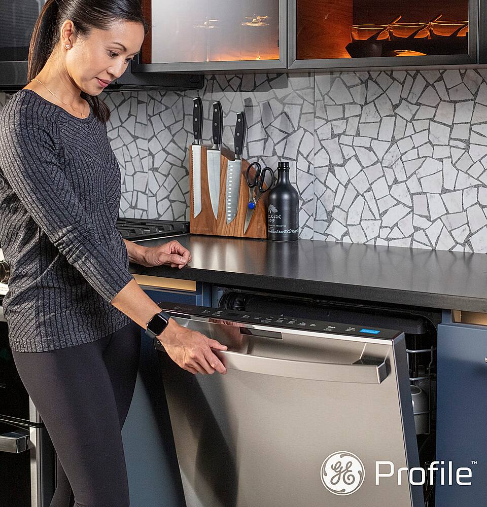 Alt View 25. GE Profile - Top Control Smart Built-In Stainless Steel Tub Dishwasher with 3rd Rack and Microban, 42dBA - Stainless Steel.