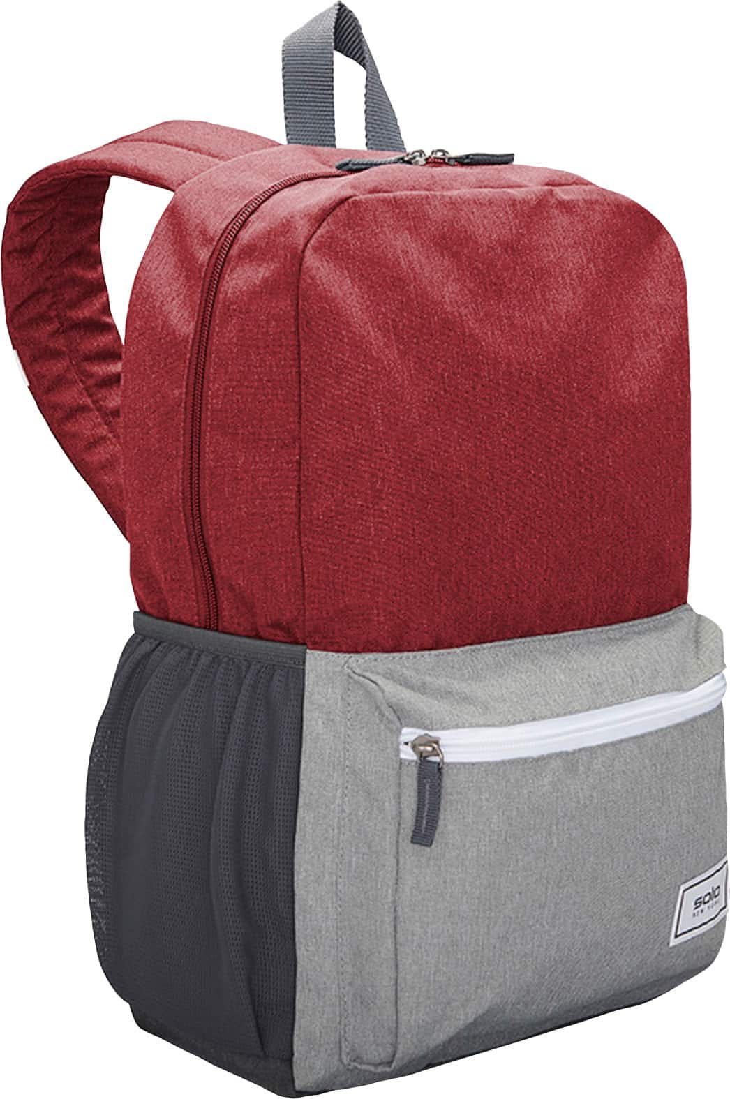 Angle View: Solo - Re:Solve Recycled Backpack - Red/Grey