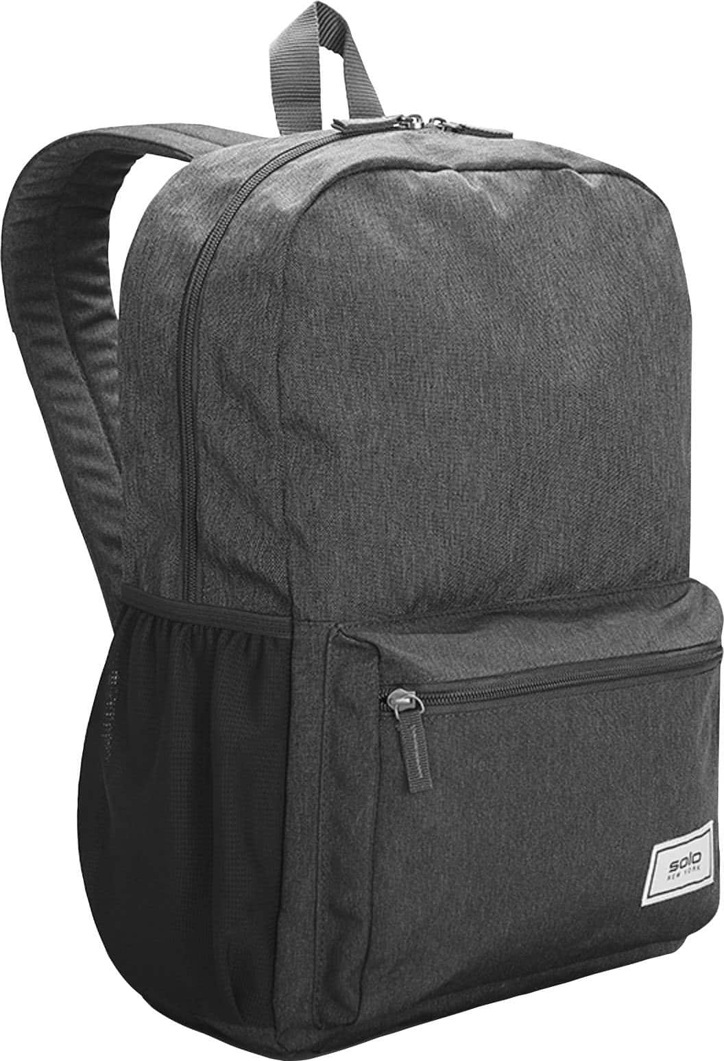 Angle View: Solo - Re:Solve Recycled Backpack - Black/Grey