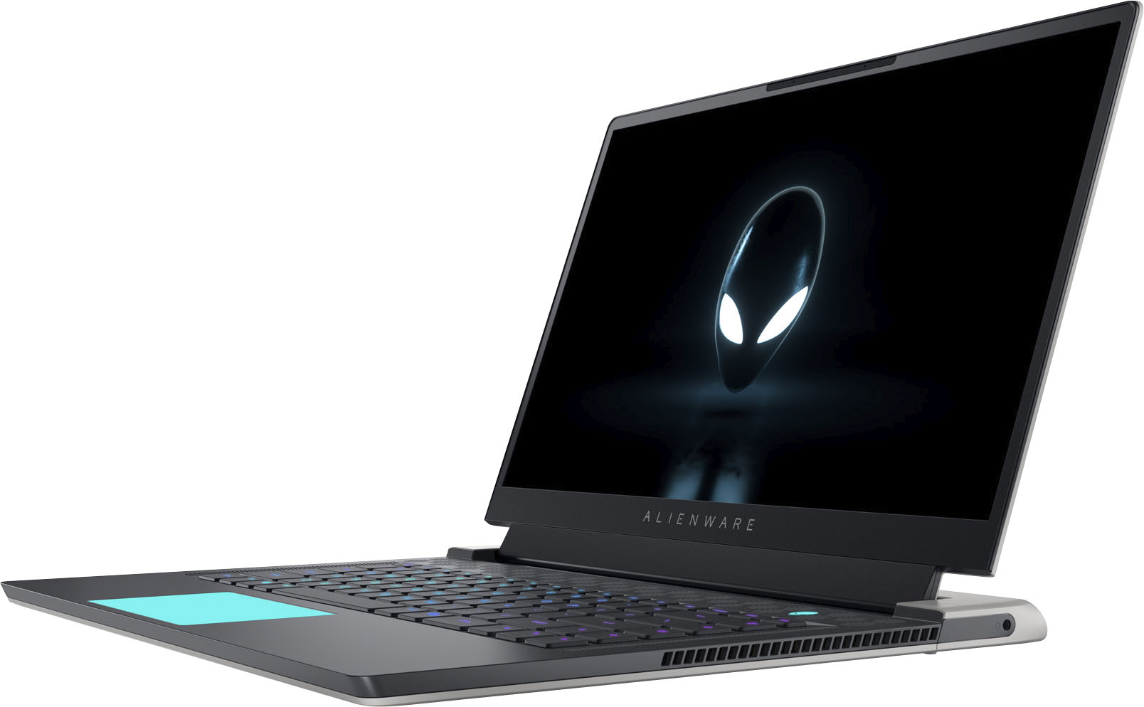 Left View: Alienware - x15 R1 15.6" 360Hz FHD Gaming Laptop - Intel Core i7 - 32GB Memory - NVIDIA GeForce RTX 3080 - 1TB Solid State Drive - White, Lunar Light
