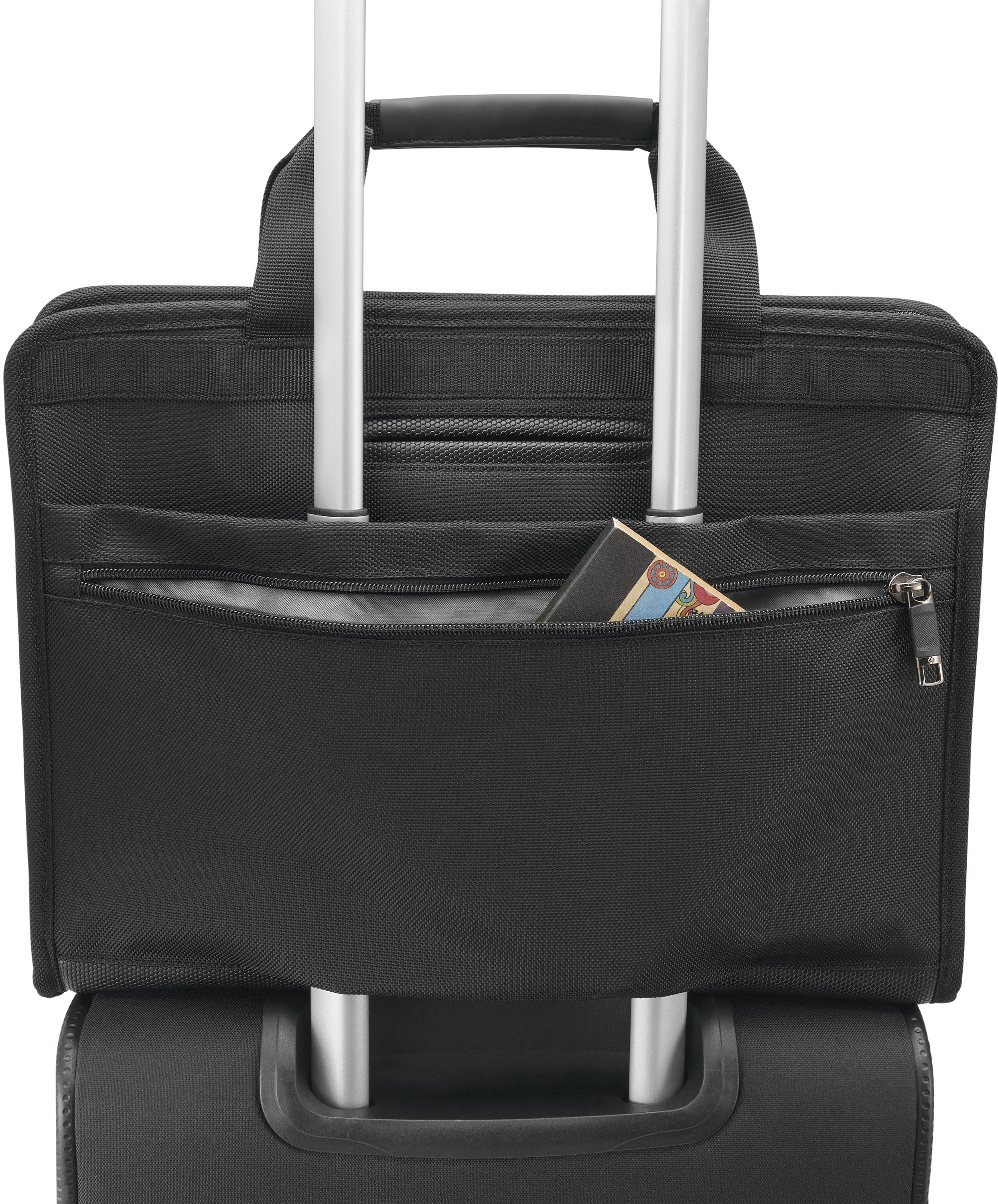 Samsonite Classic Business 2.0 Carrying Case (Briefcase) for 15.6  Notebook, Smartphone, Pen, Business Card, Document, Accessories, Tablet PC  - Black - Polyester Body - Handle, Carrying Strap, Shoulder Strap - 12  Height