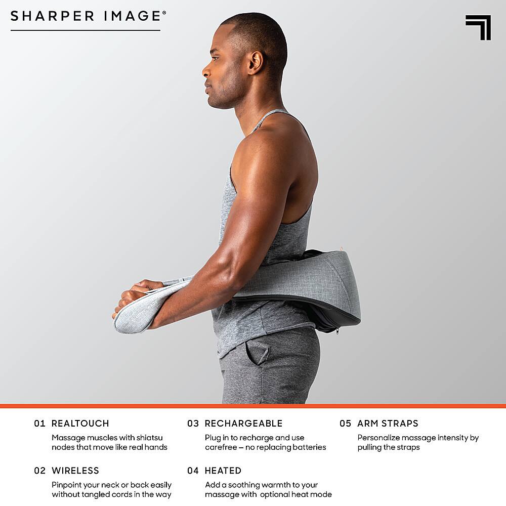 Alt View 12. Sharper Image - Realtouch Shiatsu Massager - Grey.