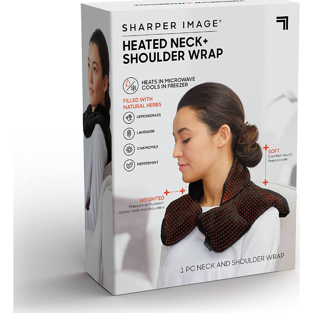 Alt View 15. Sharper Image - Neck and Shoulder Massage Body Wrap - Black.