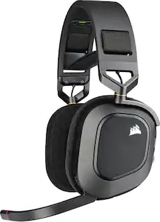 Front. CORSAIR - HS80 RGB Wireless Gaming Headset for PC, Mac, PS5, PS4 - Carbon.