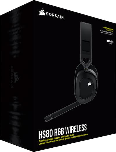 CORSAIR HS80 RGB Wireless Gaming Headset for PC, Mac, PS5, PS4 CORSAIR HS80 RGB Wireless Gaming Headset for PC, Mac, PS5, PS4