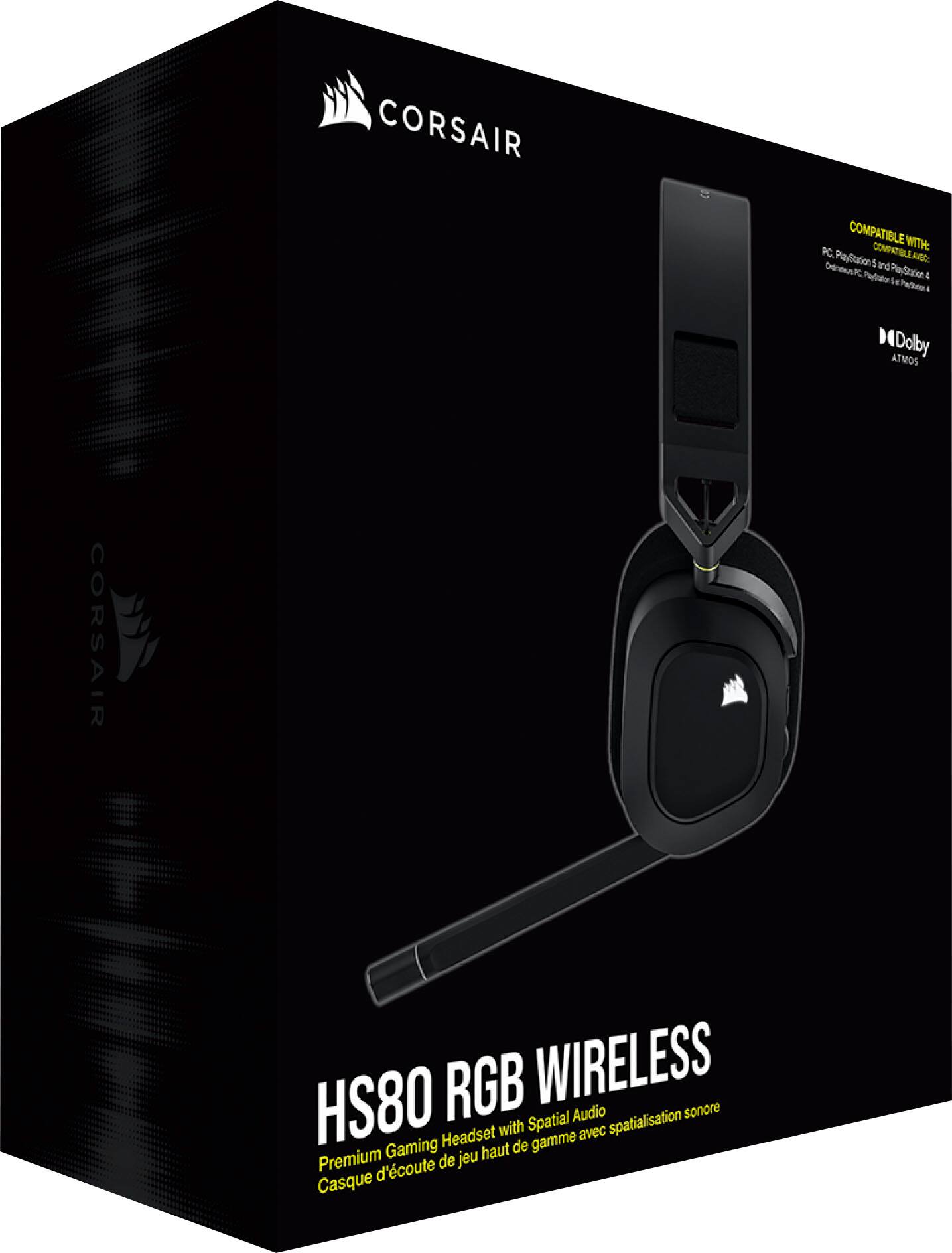 Alt View 28. CORSAIR - HS80 RGB Wireless Gaming Headset for PC, Mac, PS5, PS4 - Carbon.