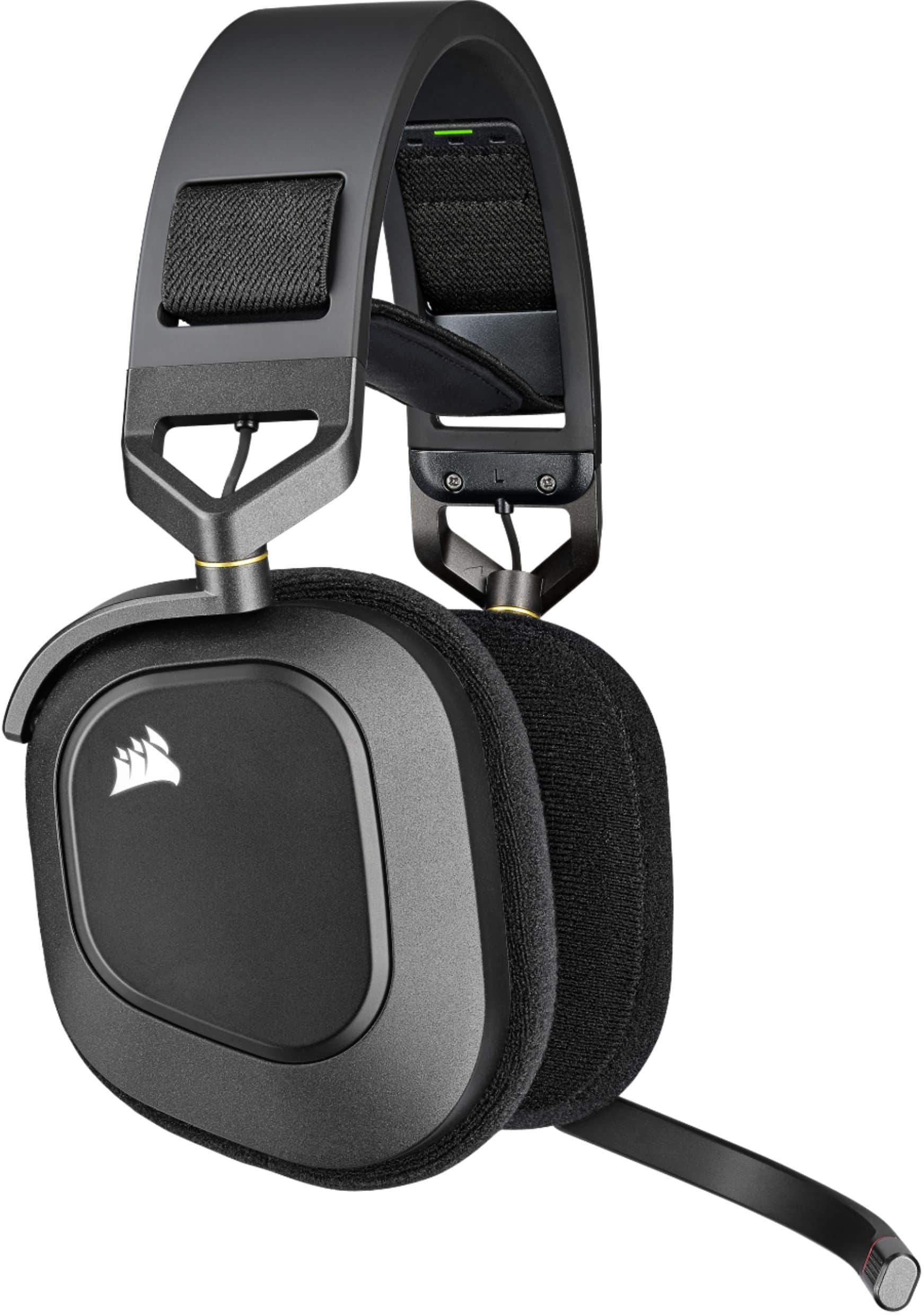 Left. CORSAIR - HS80 RGB Wireless Gaming Headset for PC, Mac, PS5, PS4 - Carbon.