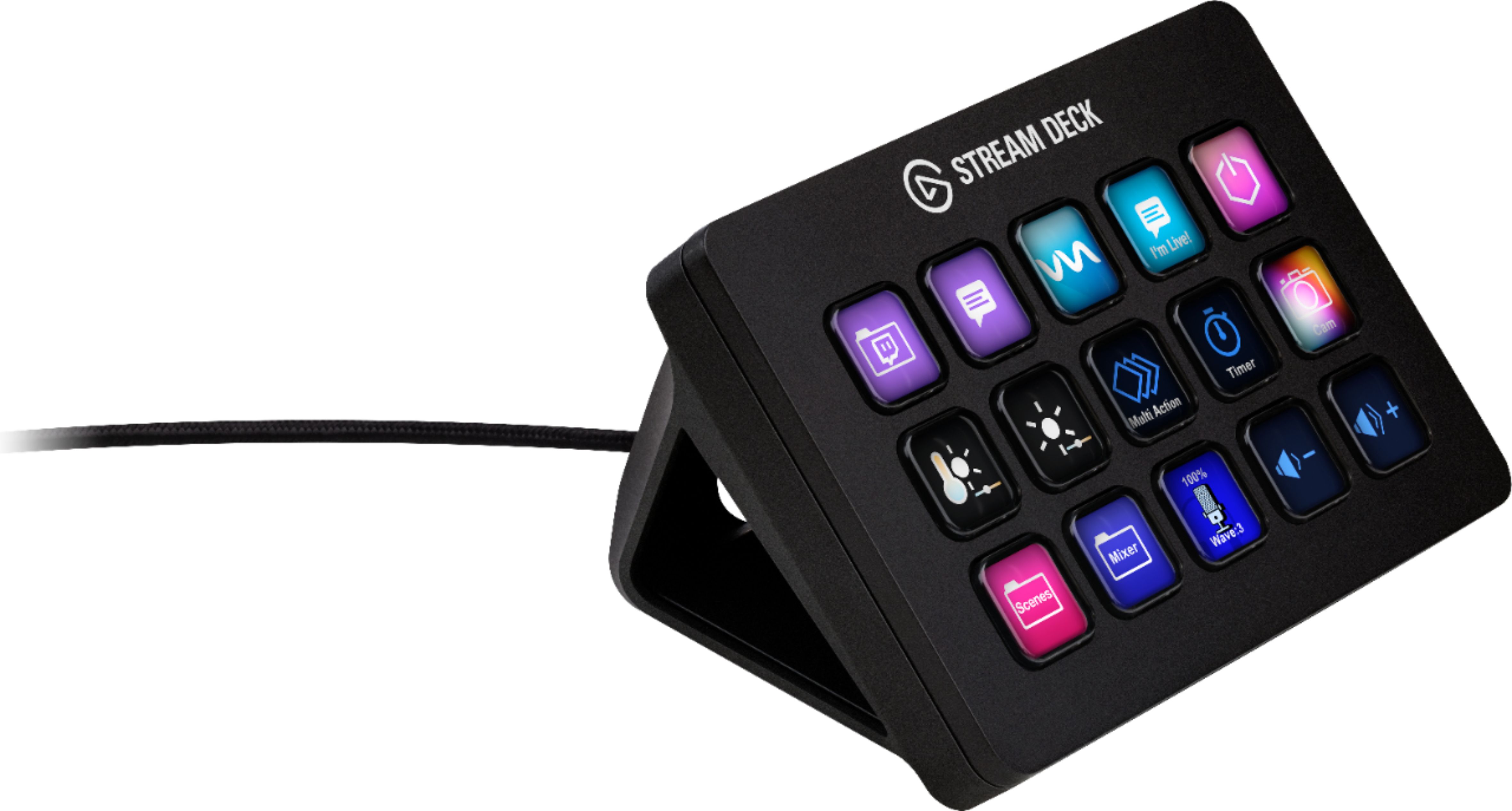 Elgato Stream Deck MK.2 Full-size Wired USB Keypad with 15 Customizable LCD  keys and Interchangeable Faceplate Black 10GBA9901 - Best Buy | Streaminggeräte