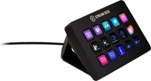 Elgato - Stream Deck MK.2 Full-size Wired USB Keypad with 15 Customizable LCD keys and Interchangeable Faceplate - Black - Front_Zoom