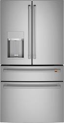 Café - 22.3 Cu. Ft. 4-Door French Door Counter-Depth Smart Refrigerator, Customizable - Stainless Steel - Front_Zoom