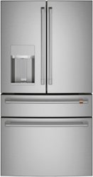 Café - 22.3 Cu. Ft. 4-Door French Door Counter-Depth Smart Refrigerator, Customizable - Stainless steel - Front_Zoom