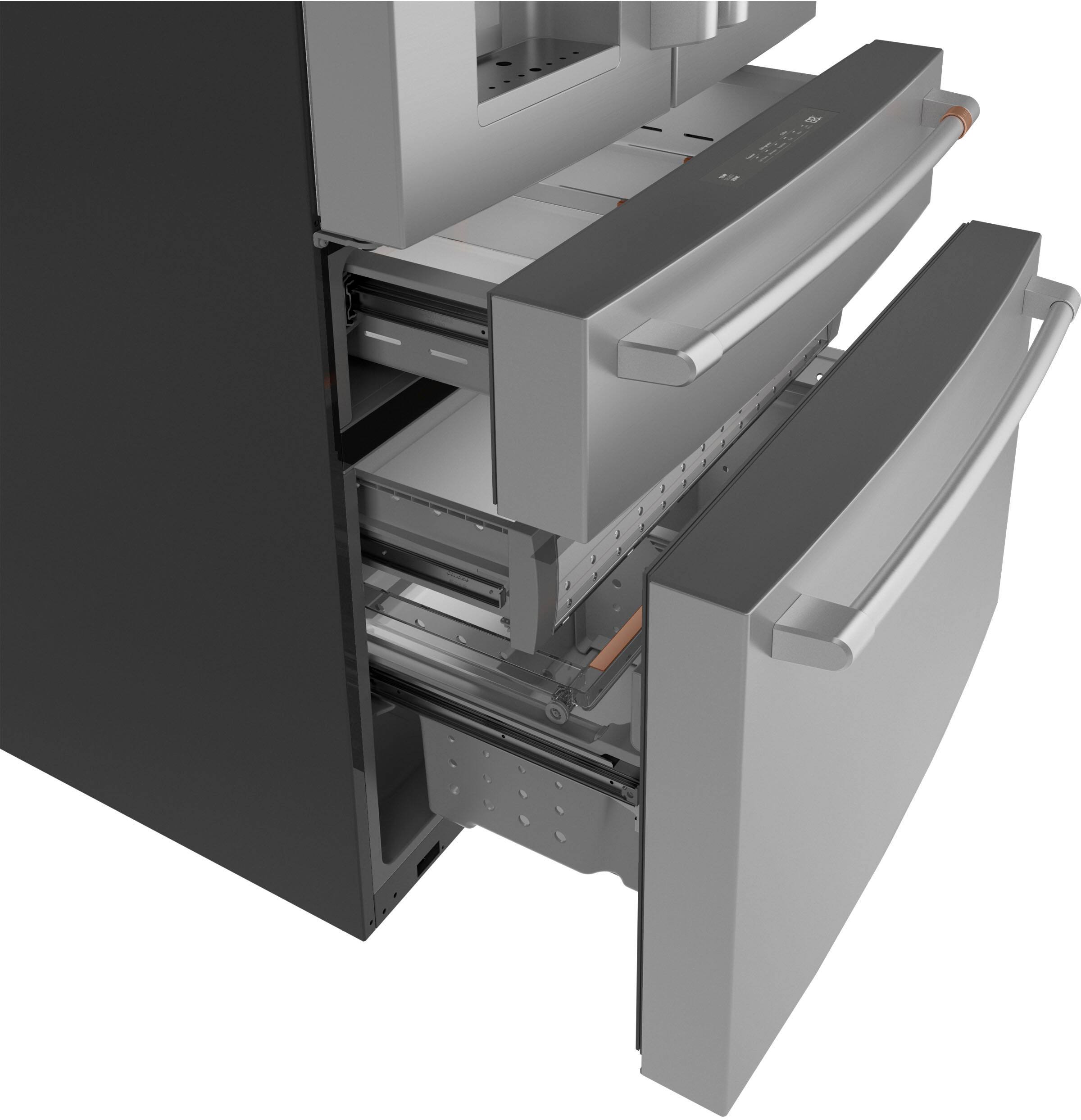 Alt View 11. Café - 22.3 Cu. Ft. 4-Door French Door Counter-Depth Smart Refrigerator, Customizable - Stainless Steel.