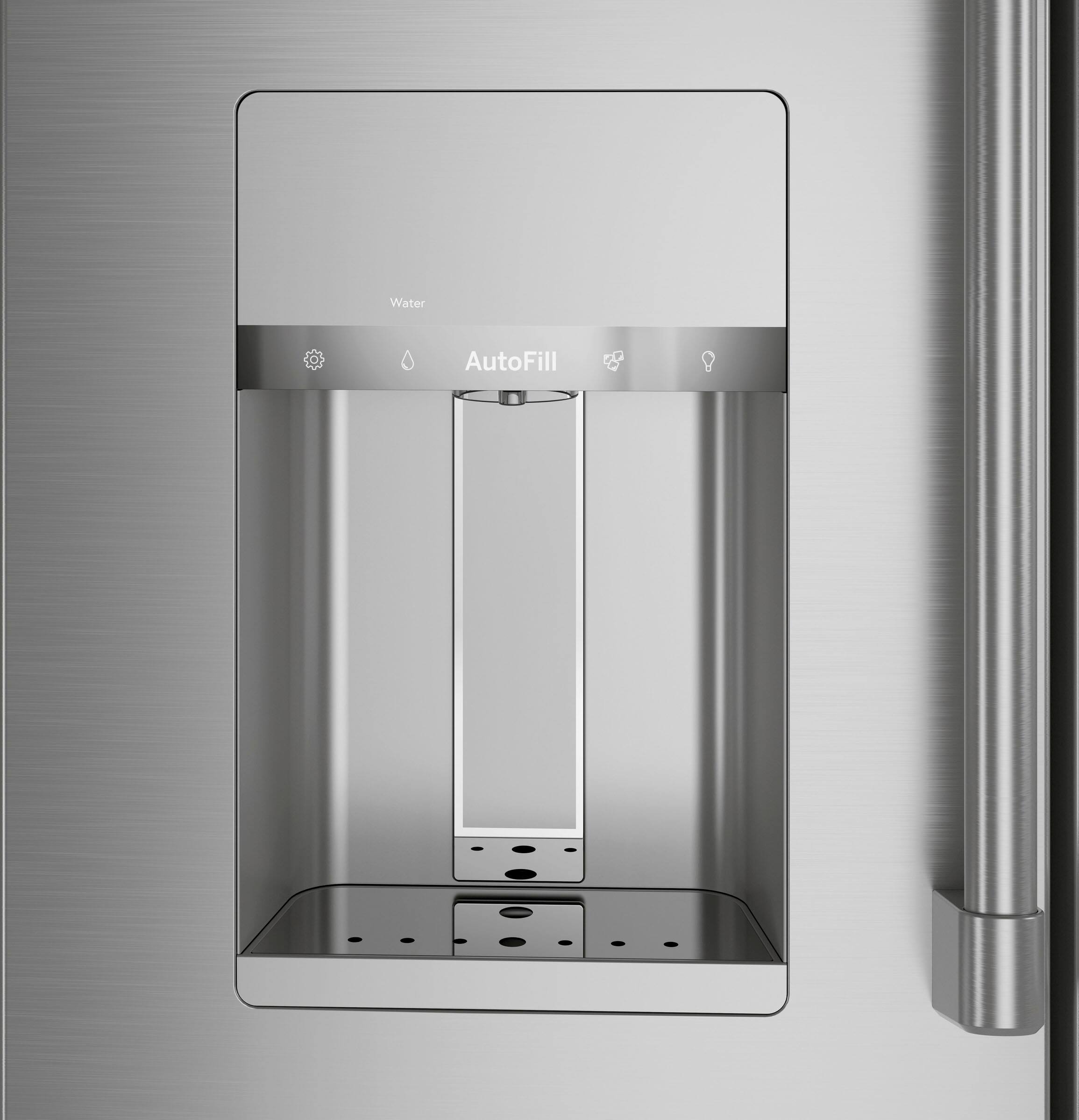 Alt View 12. Café - 22.3 Cu. Ft. 4-Door French Door Counter-Depth Smart Refrigerator, Customizable - Stainless Steel.