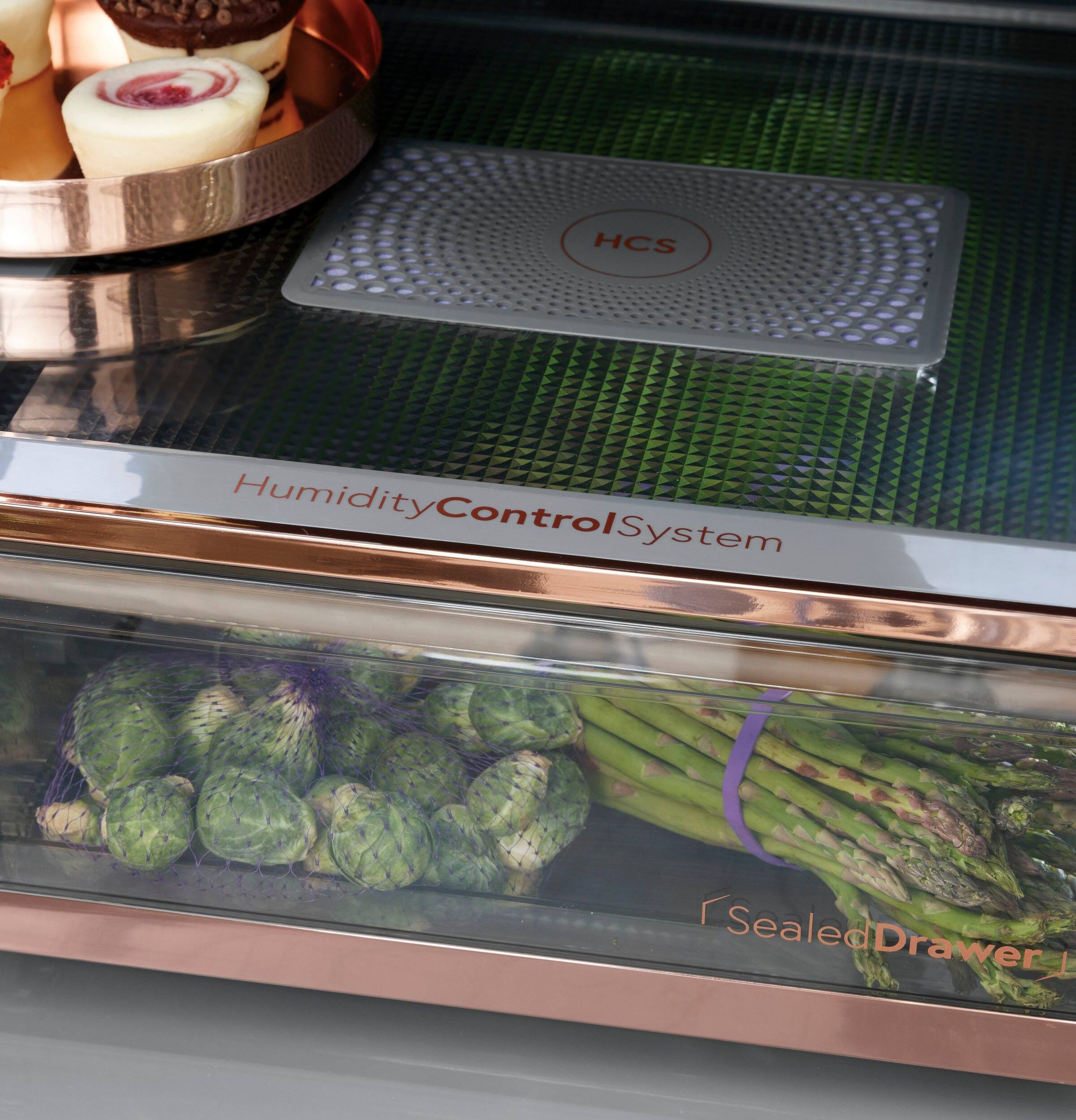 Alt View 18. Café - 22.3 Cu. Ft. 4-Door French Door Counter-Depth Smart Refrigerator, Customizable - Stainless Steel.