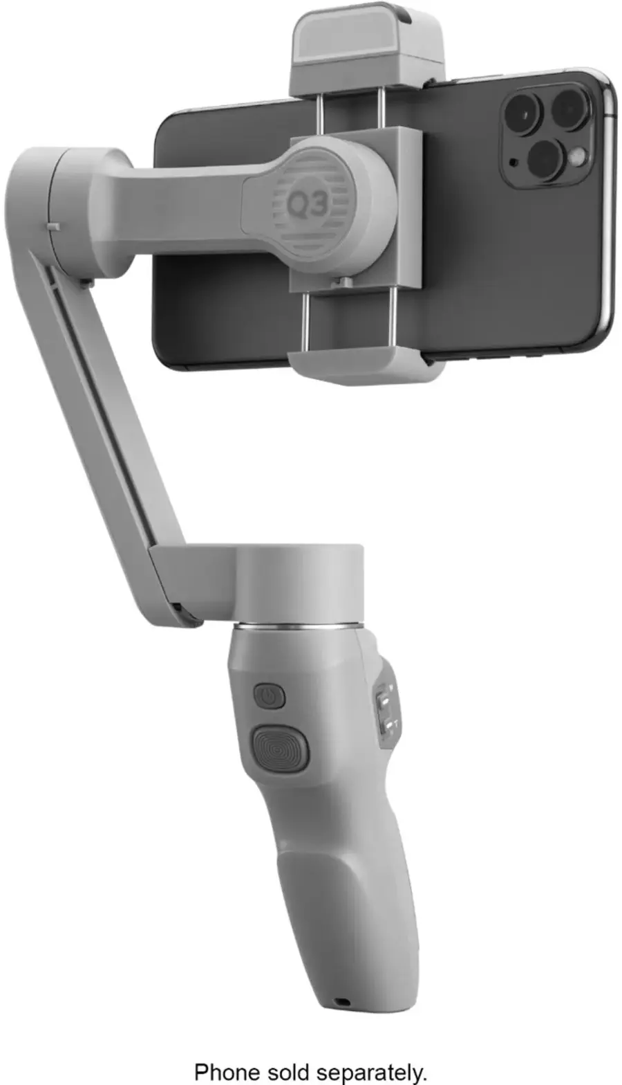 Alt View 17. Zhiyun - Smooth Q3 Folding 3-Axis Gimbal Stabilizer for Smartphones with Built-in LED Video Light and Detachable Tri-pod Stand - Gray.