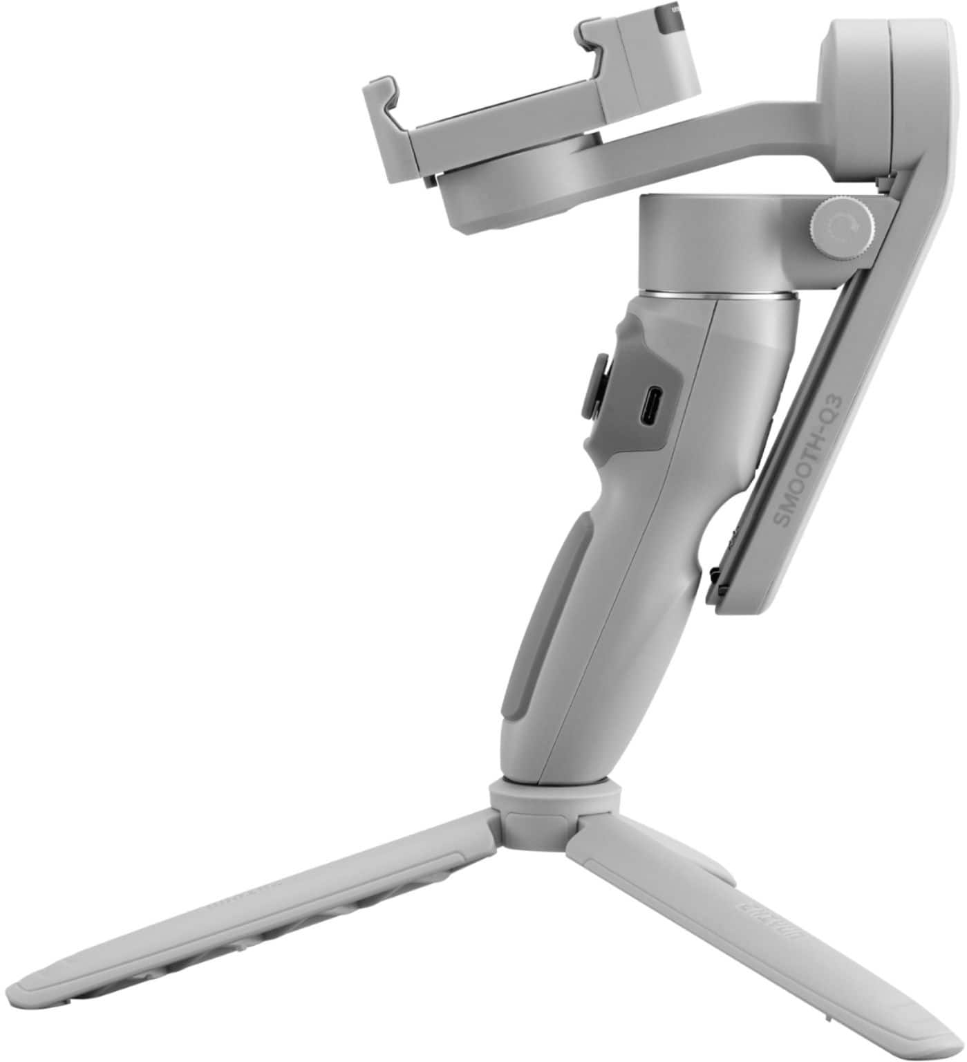 Alt View 18. Zhiyun - Smooth Q3 Folding 3-Axis Gimbal Stabilizer for Smartphones with Built-in LED Video Light and Detachable Tri-pod Stand - Gray.