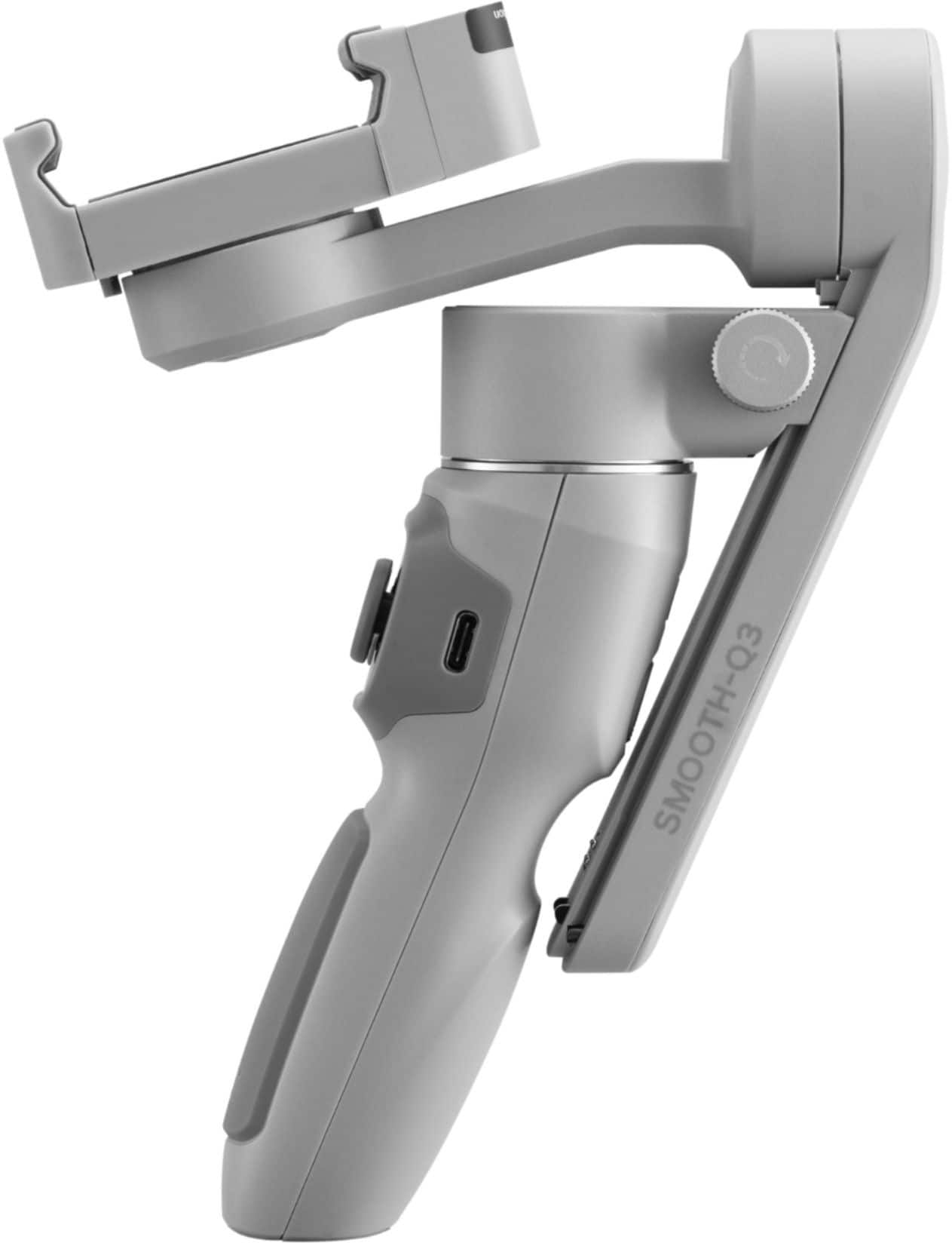 Alt View 19. Zhiyun - Smooth Q3 Folding 3-Axis Gimbal Stabilizer for Smartphones with Built-in LED Video Light and Detachable Tri-pod Stand - Gray.