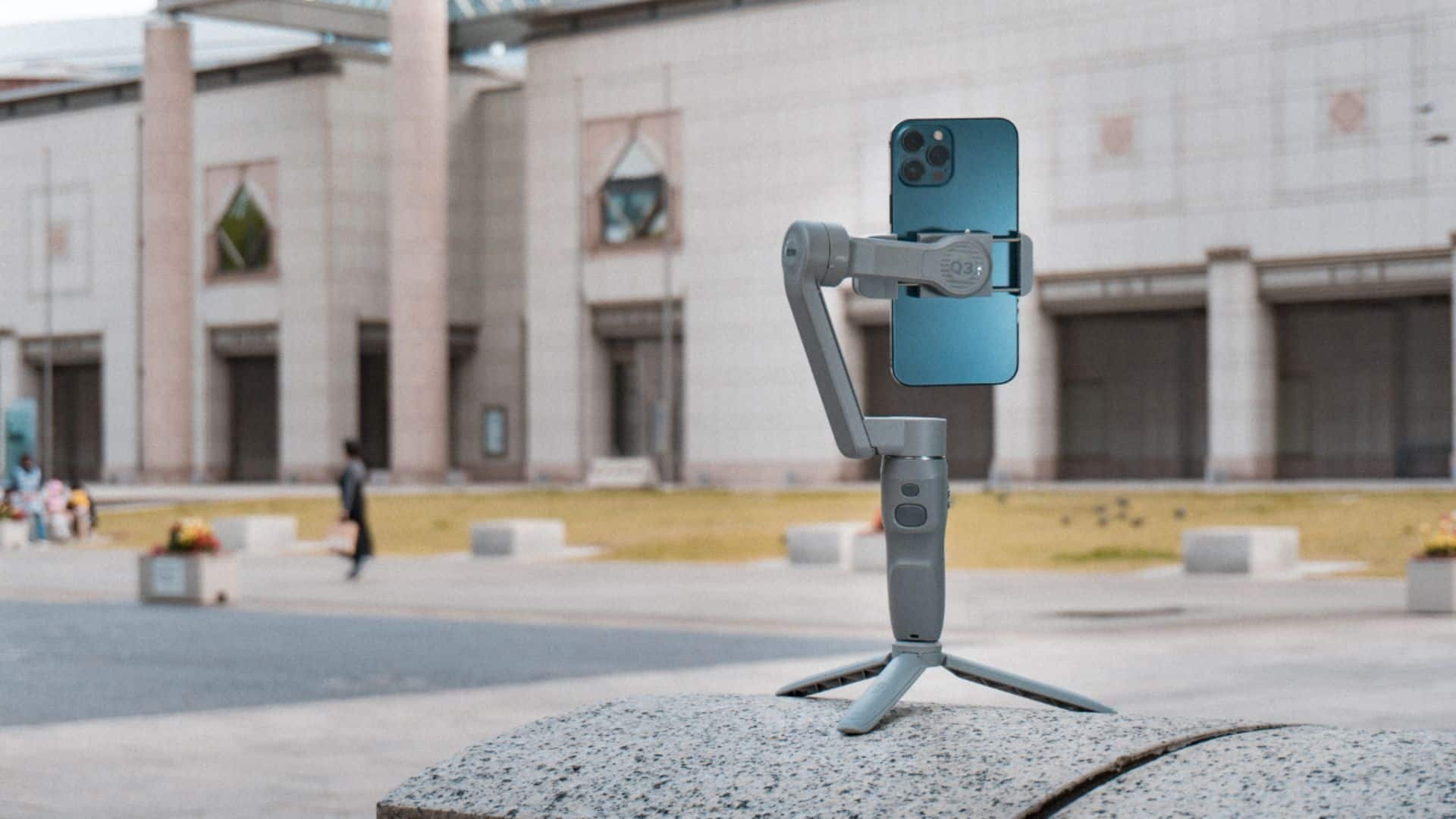 Alt View 32. Zhiyun - Smooth Q3 Folding 3-Axis Gimbal Stabilizer for Smartphones with Built-in LED Video Light and Detachable Tri-pod Stand - Gray.