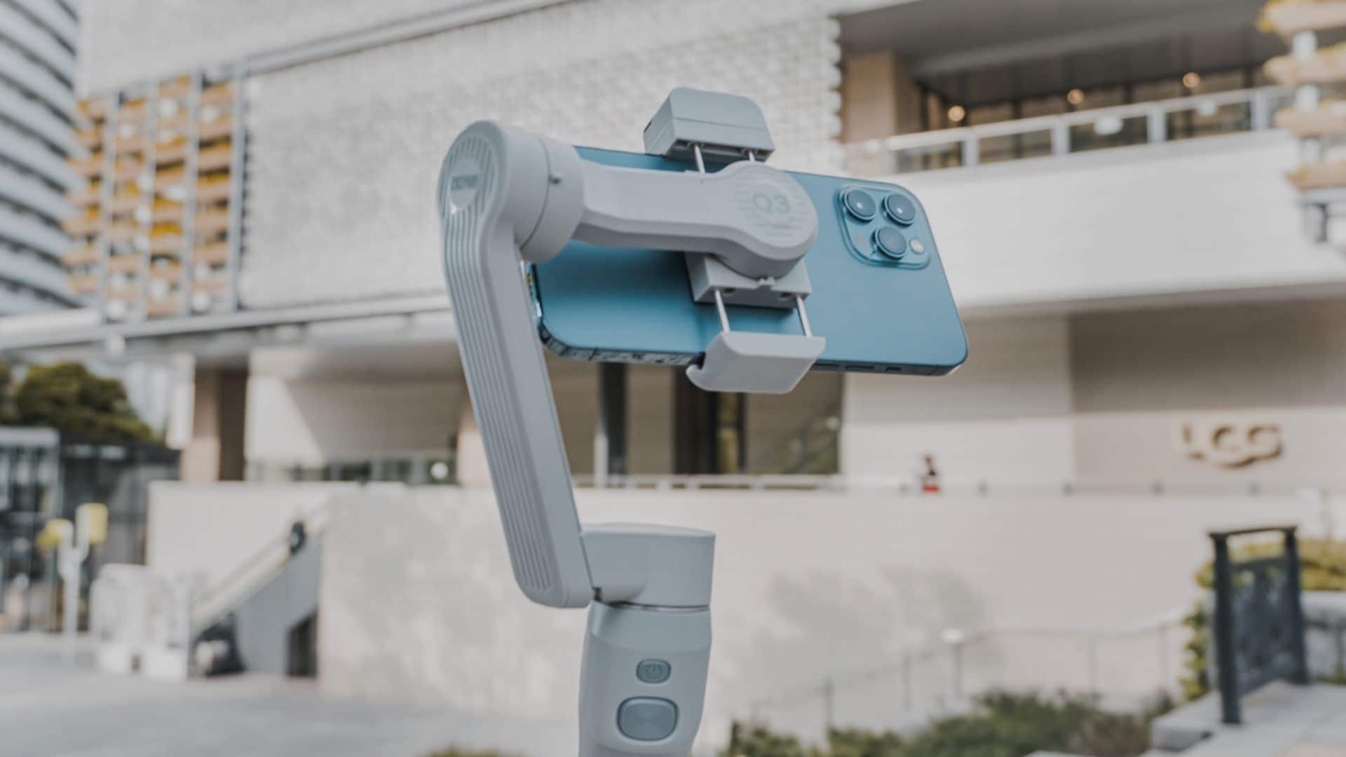 Alt View 35. Zhiyun - Smooth Q3 Folding 3-Axis Gimbal Stabilizer for Smartphones with Built-in LED Video Light and Detachable Tri-pod Stand - Gray.