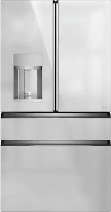 Front. Café - 22.3 Cu. Ft. Counter-Depth 4-Door French-Door Refrigerator - Platinum Glass.