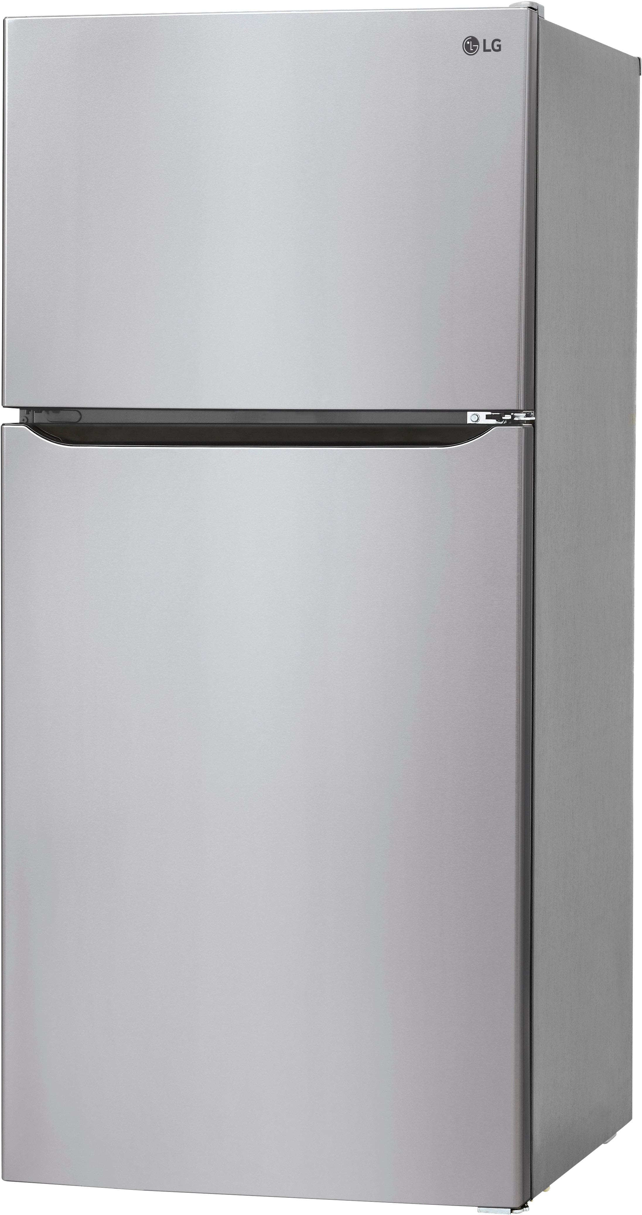 Angle. LG - 23.8 Cu. Ft. Top Freezer Refrigerator with Internal Water Dispenser - Stainless Steel.