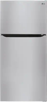 Front. LG - 23.8 Cu. Ft. Top Freezer Refrigerator with Internal Water Dispenser - Stainless Steel.