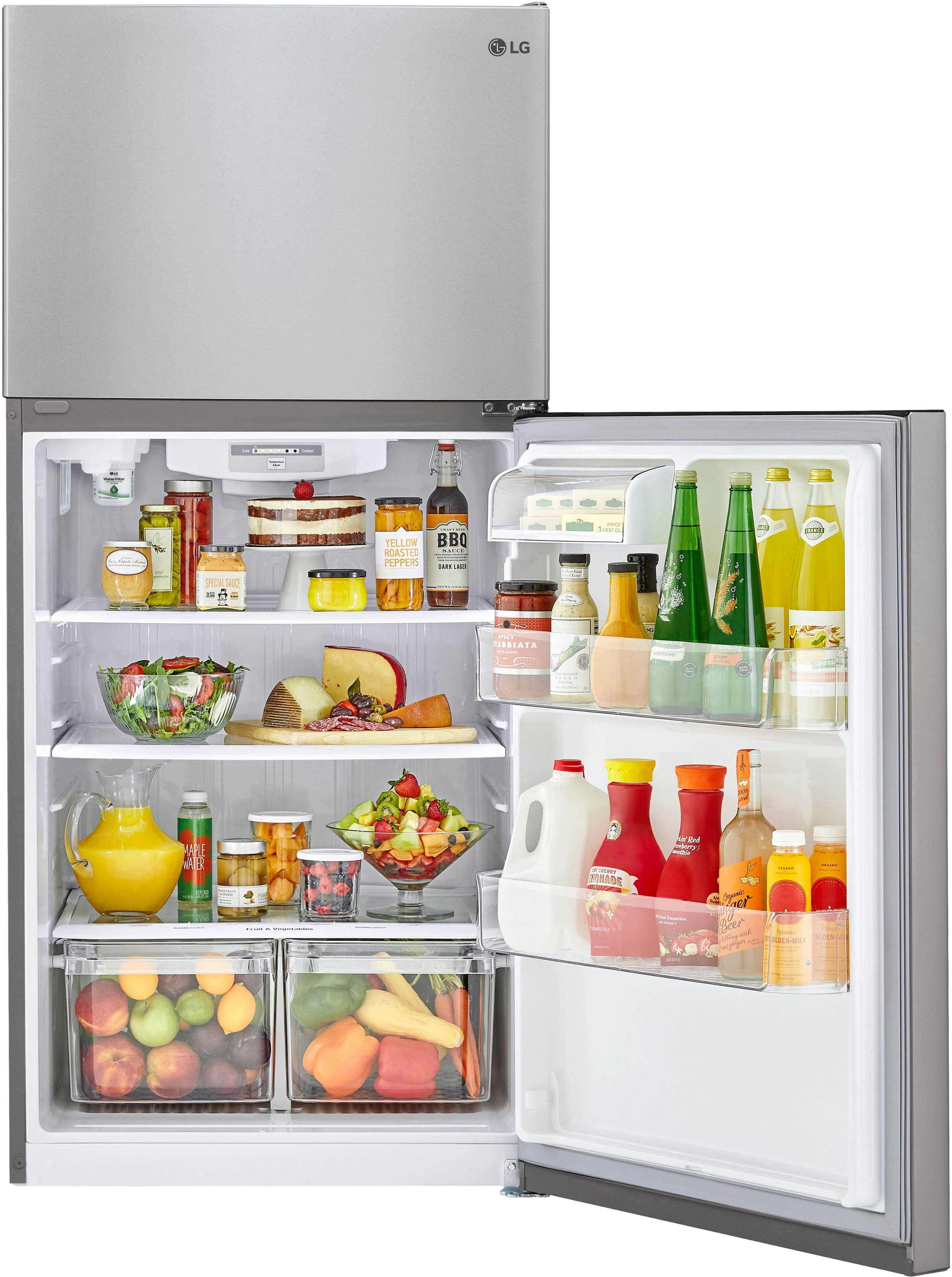 Alt View 15. LG - 23.8 Cu. Ft. Top Freezer Refrigerator with Internal Water Dispenser - Stainless Steel.