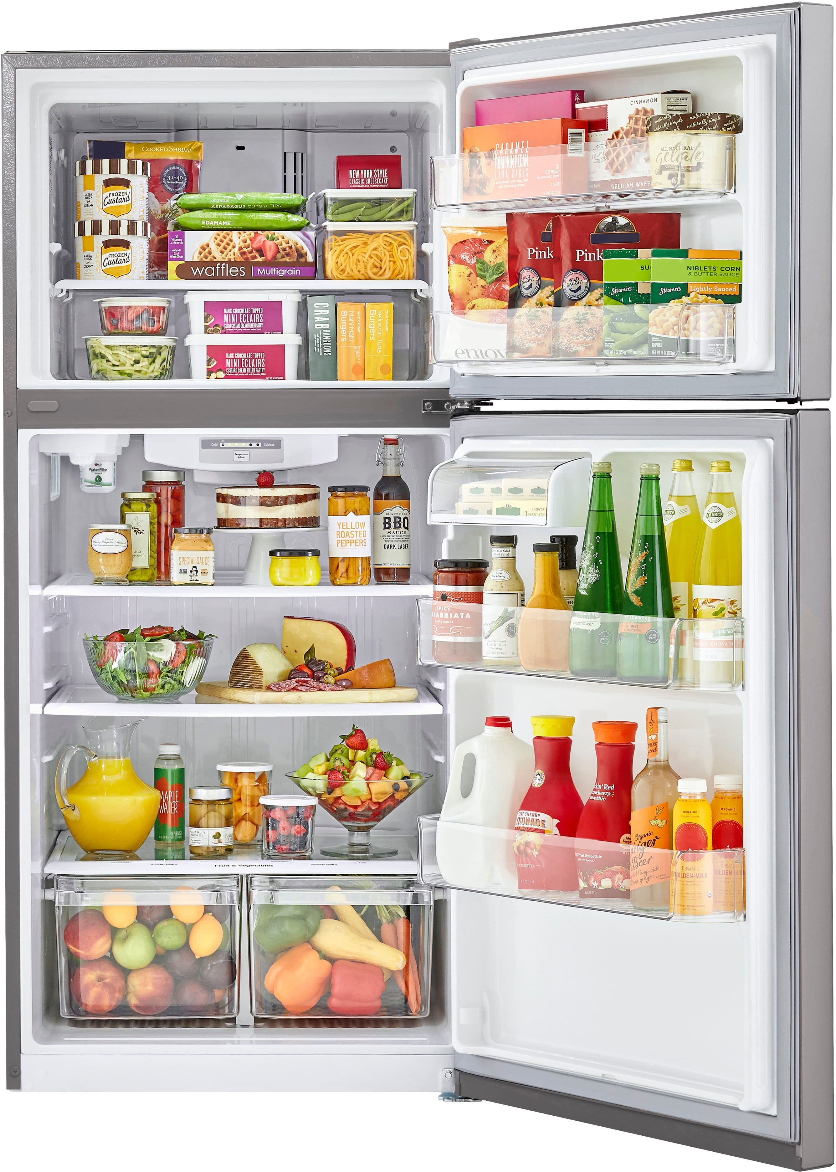 Alt View 17. LG - 23.8 Cu. Ft. Top Freezer Refrigerator with Internal Water Dispenser - Stainless Steel.