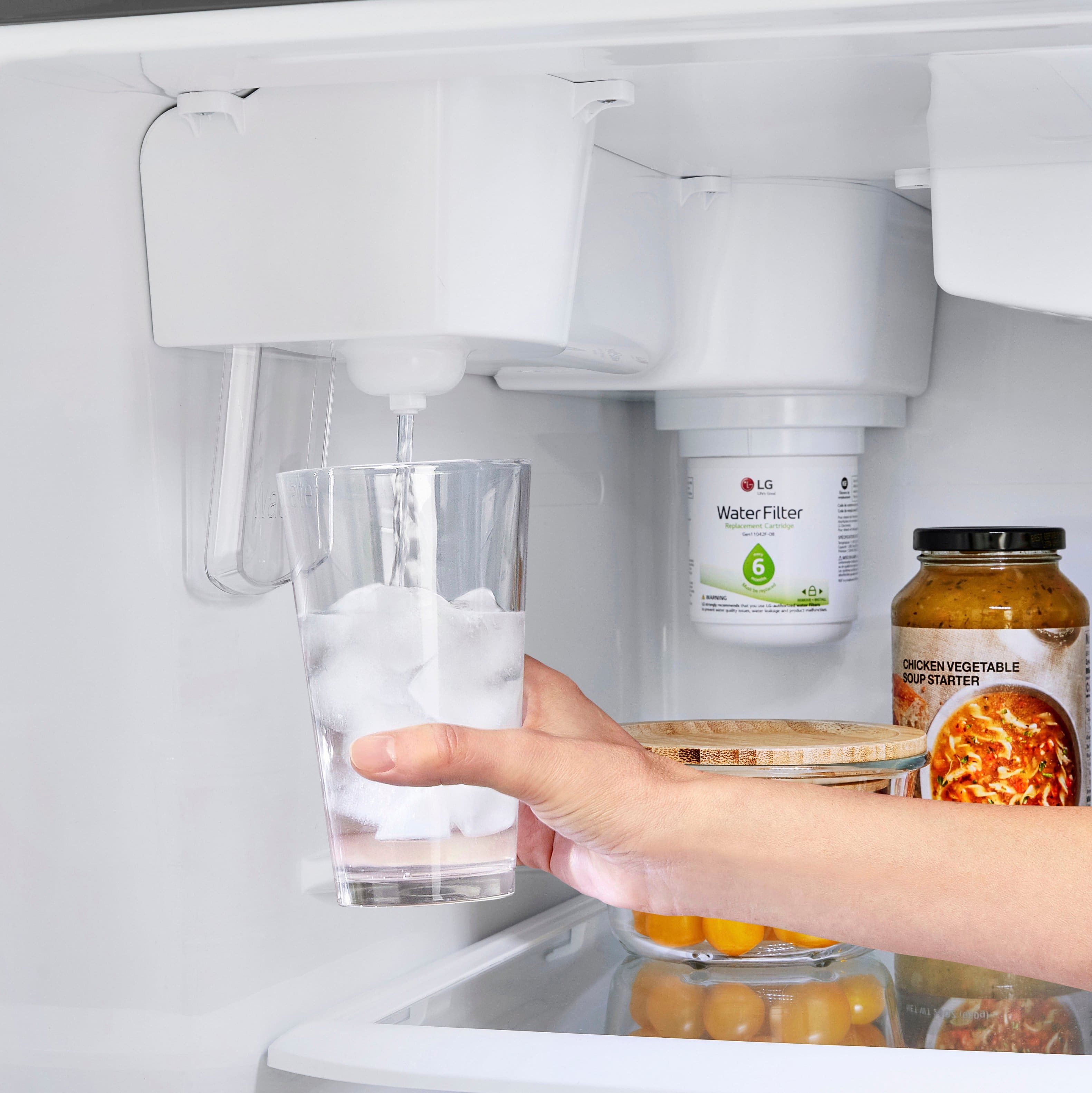 Alt View 25. LG - 23.8 Cu. Ft. Top Freezer Refrigerator with Internal Water Dispenser - Stainless Steel.