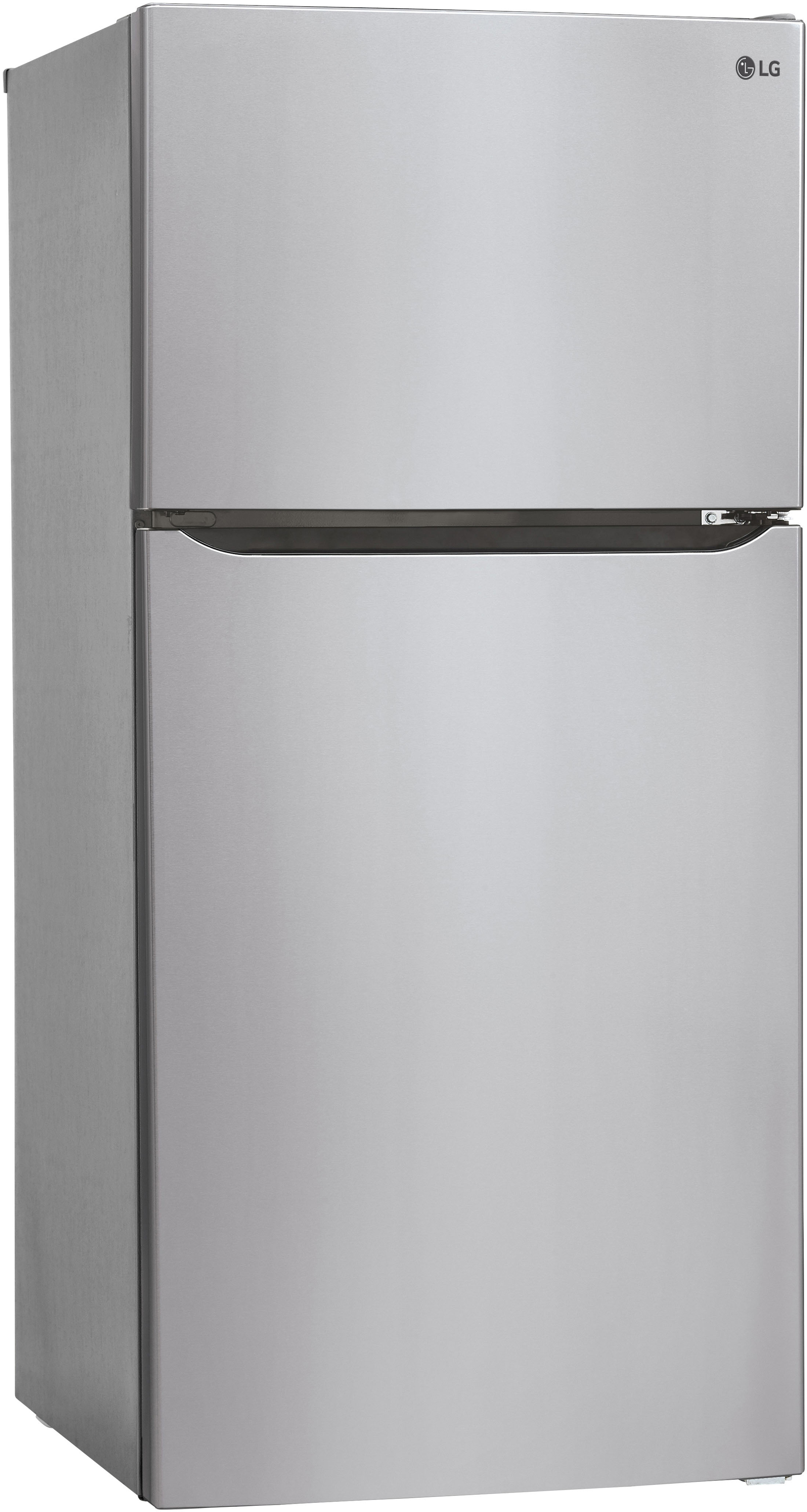 Left View: LG - 23.8 Cu Ft Top Mount Refrigerator with Internal Water Dispenser - Stainless steel