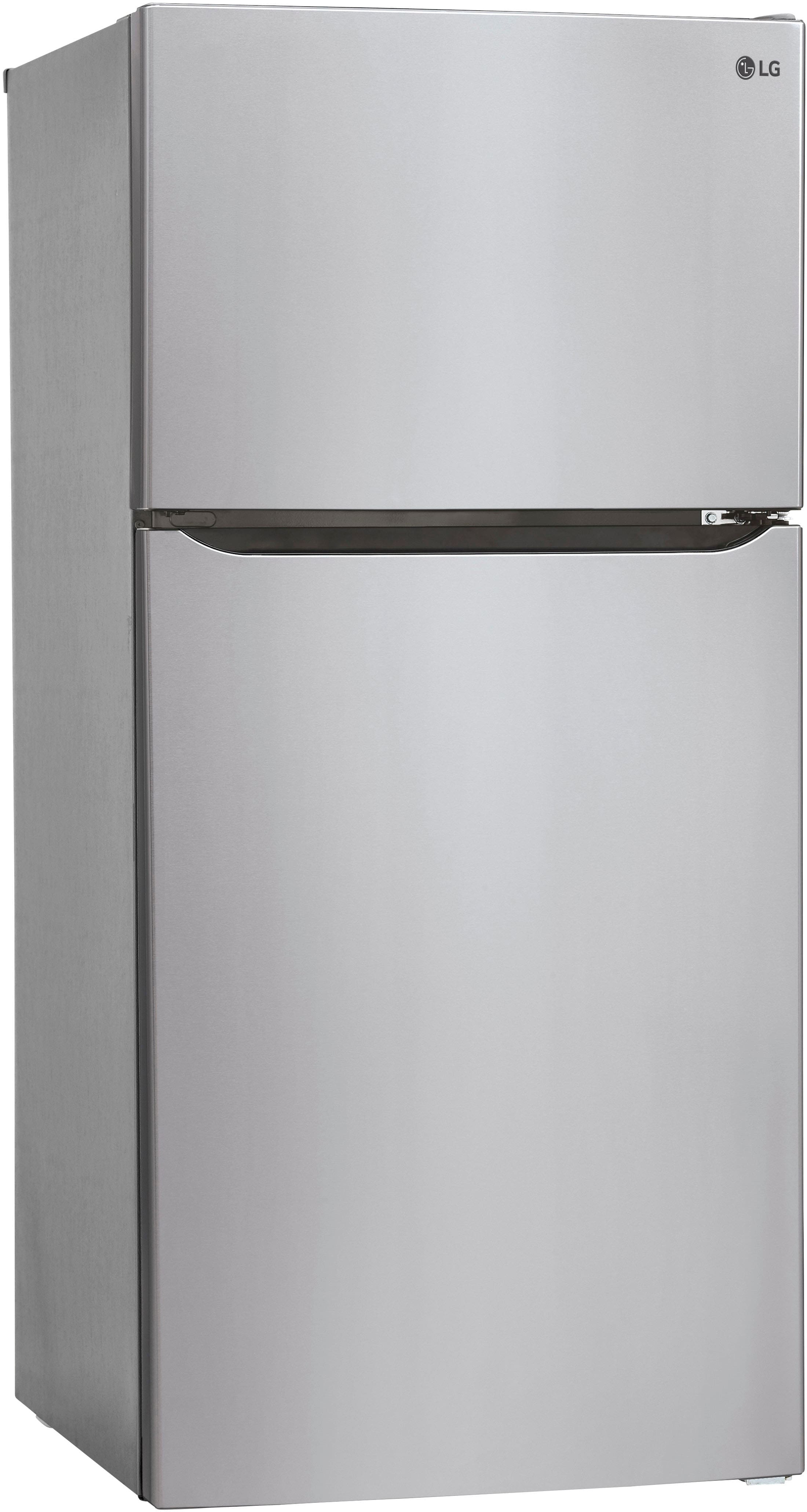 Alt View 3. LG - 23.8 Cu. Ft. Top Freezer Refrigerator with Internal Water Dispenser - Stainless Steel.