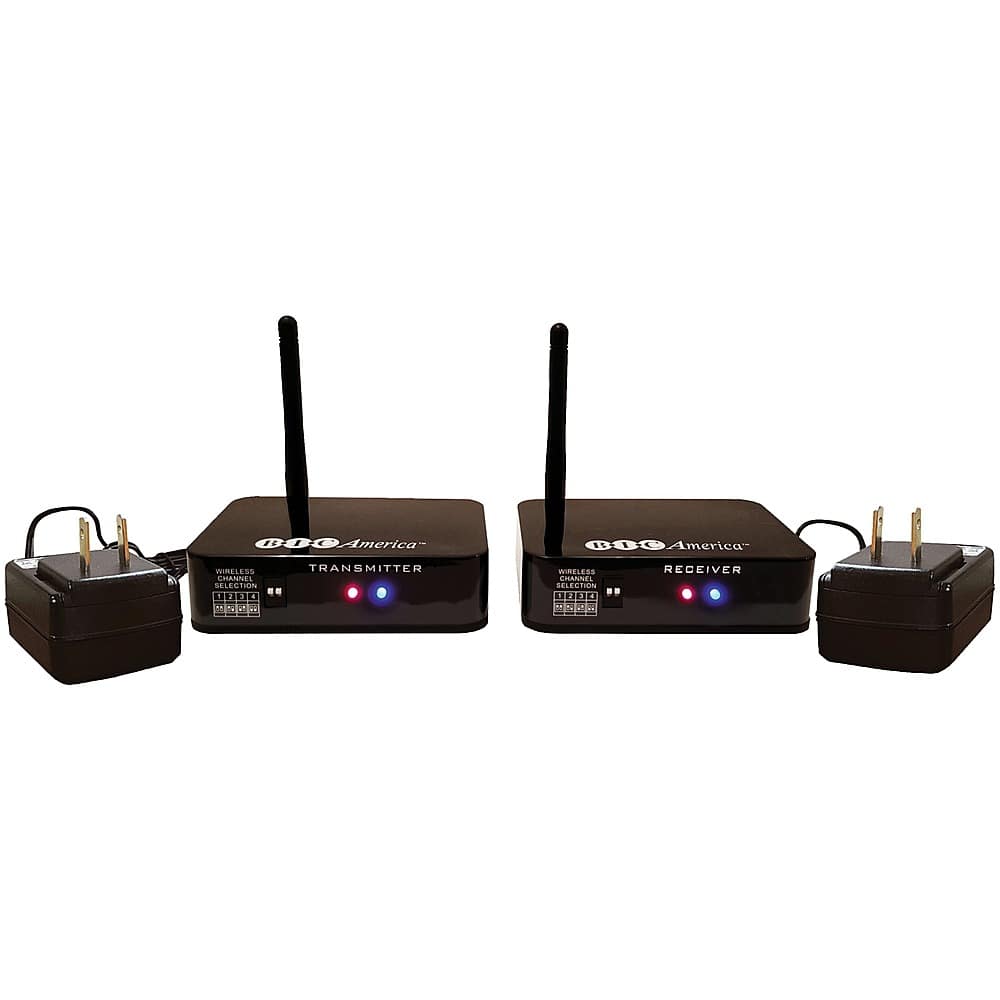 Front. BIC America - 4-Channel Wireless Audio Transmitter/Receiver System - Black.
