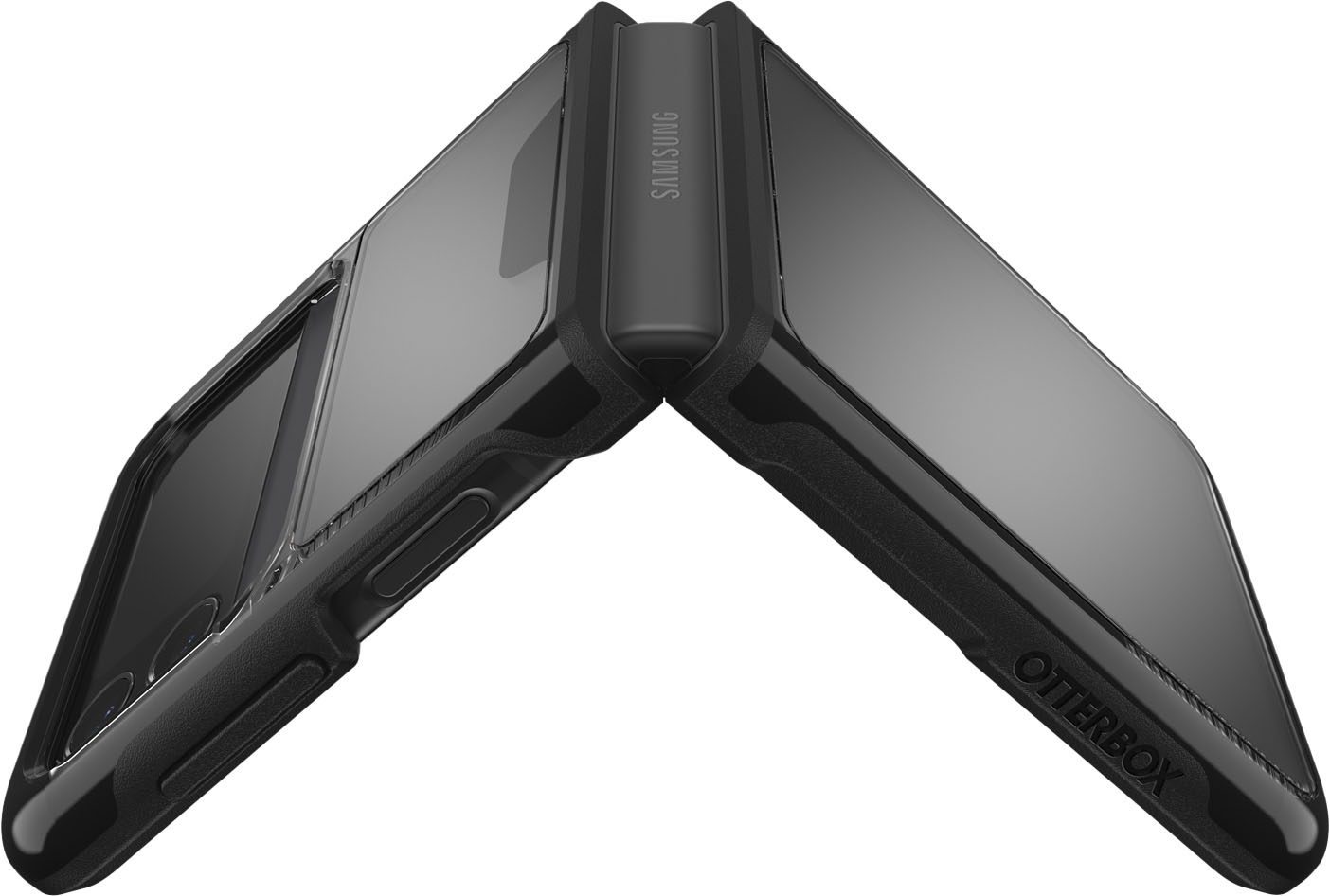 Angle View: OtterBox - Symmetry Flex Series Carrying Case for Galaxy Z Flip3 5G - Black Crystal